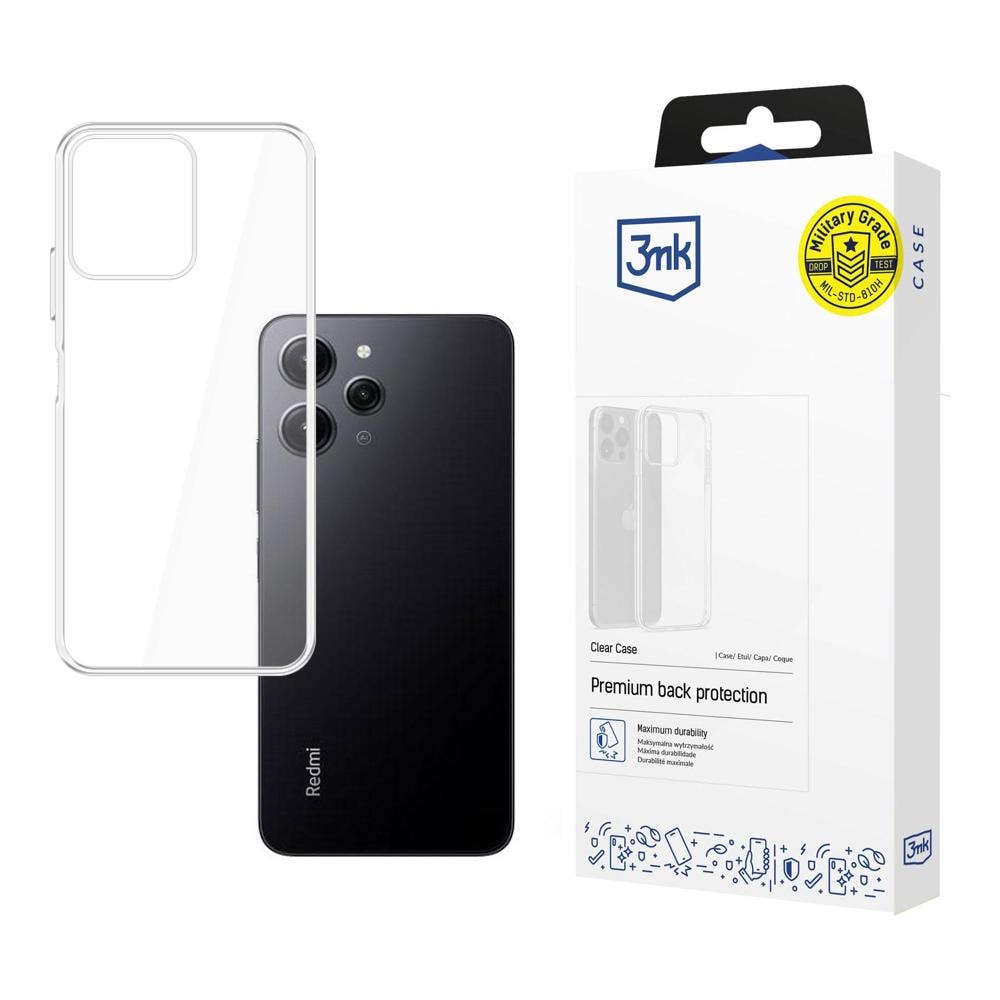 3mk:n läpinäkyvä suojakotelo Xiaomi Redmi 12:lle – läpinäkyvä