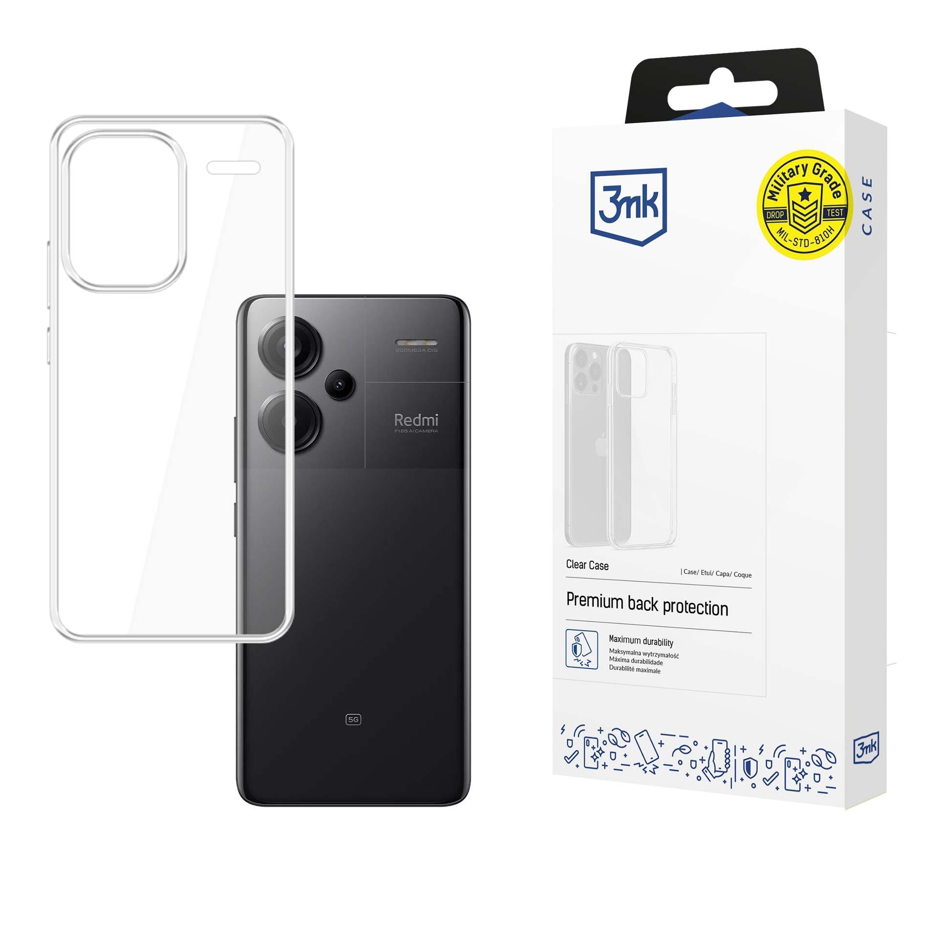 3mk:n läpinäkyvä suojakotelo Xiaomi Redmi Note 13 Pro+:lle – läpinäkyvä