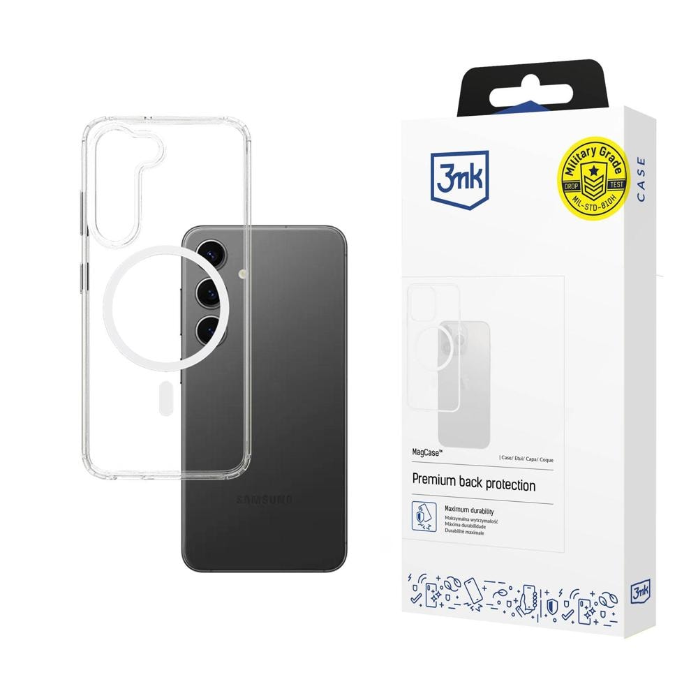3mk MagCase -kotelo magneettimoduulilla Samsung Galaxy S24:lle – läpinäkyvä