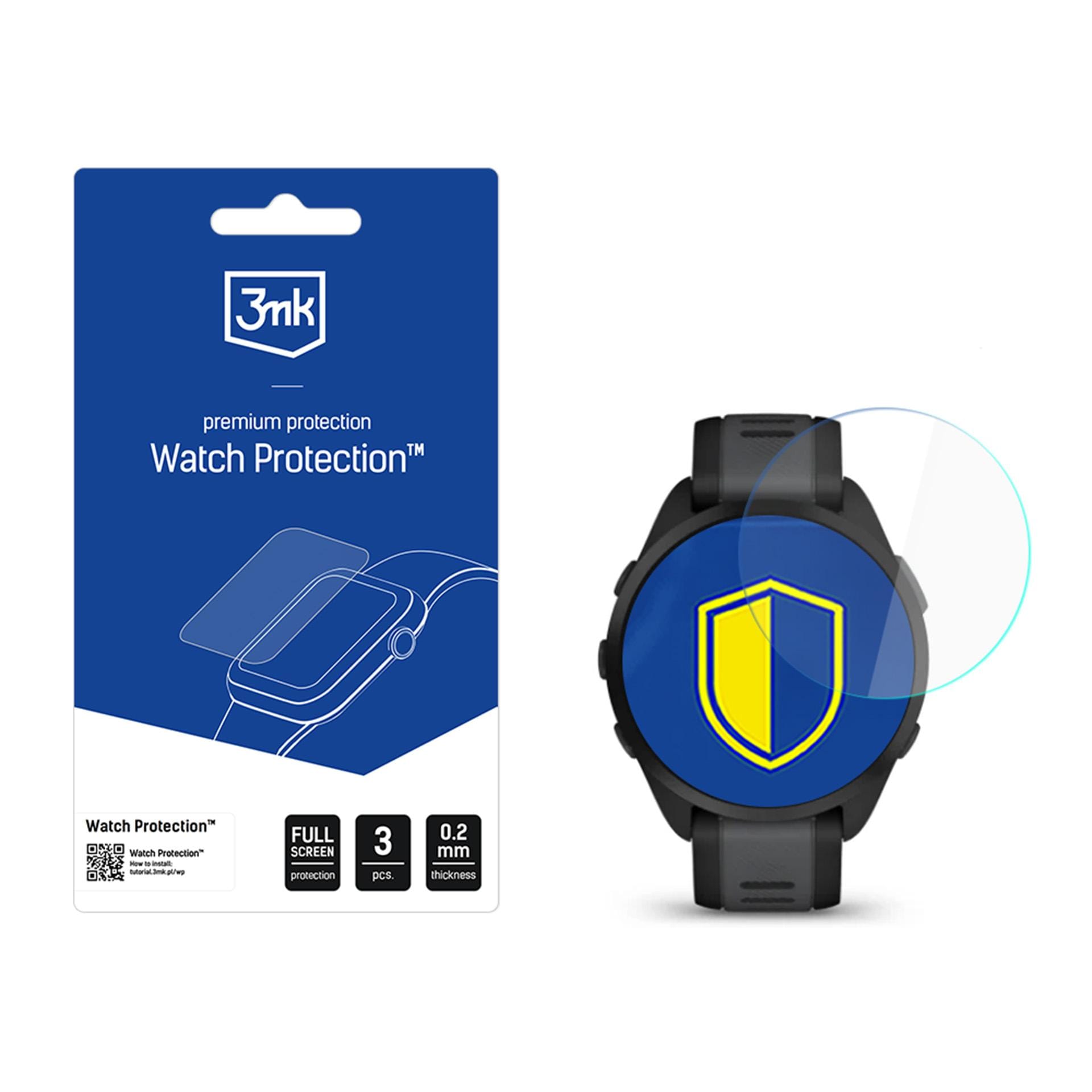 3mk Watch Protection™ -hybridilasi vs. FlexibleGlass Lite Garmin Forerunner 165 -mallissa
