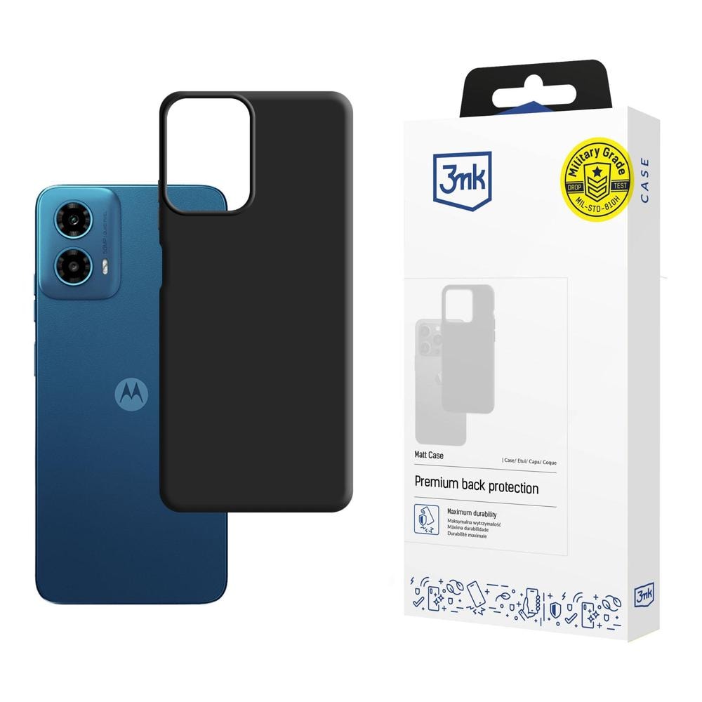 3mk Matt -suojakotelo Motorola Moto G34 5G:lle – musta