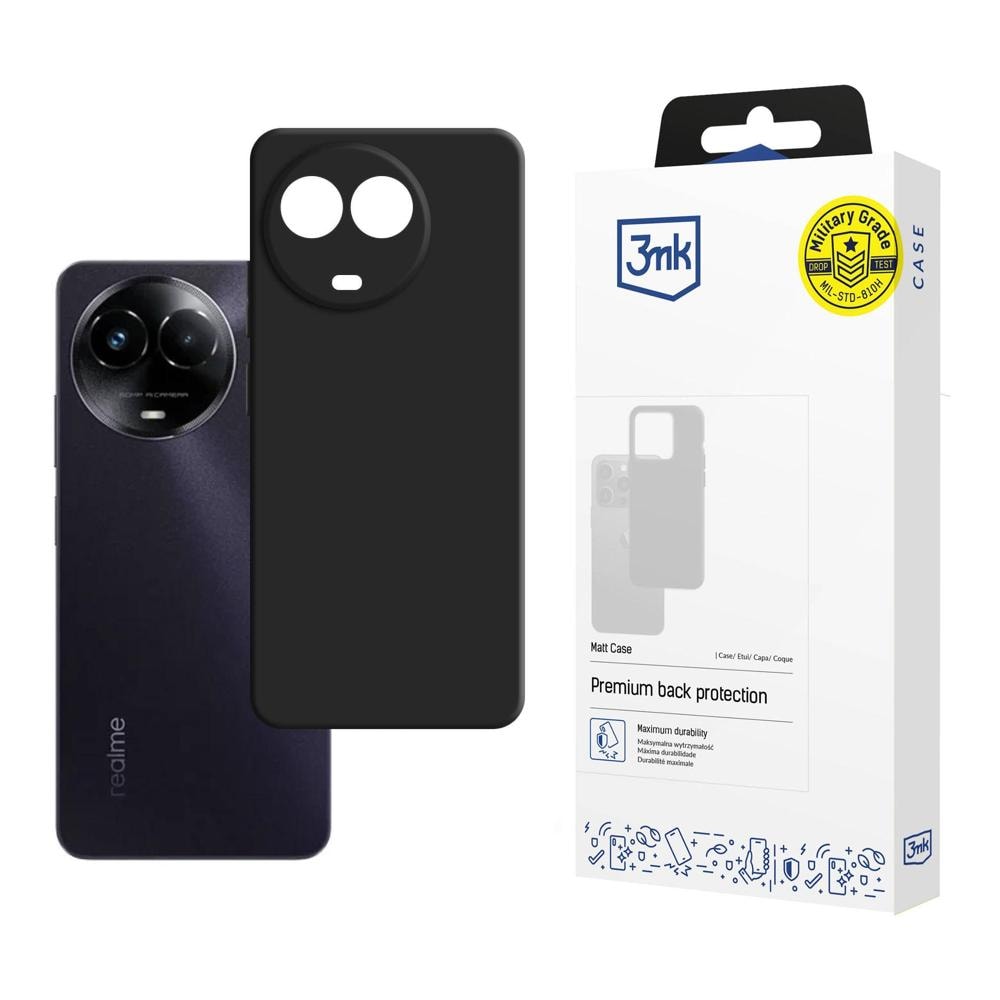 3mk Matt-suojakotelo Realme C67 5G:lle – musta