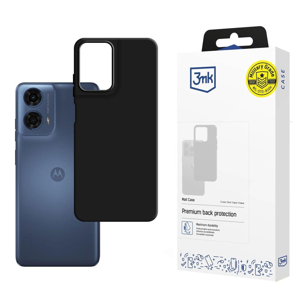 3mk Matt -suojakotelo Motorola Moto G24 Power -mallille – musta