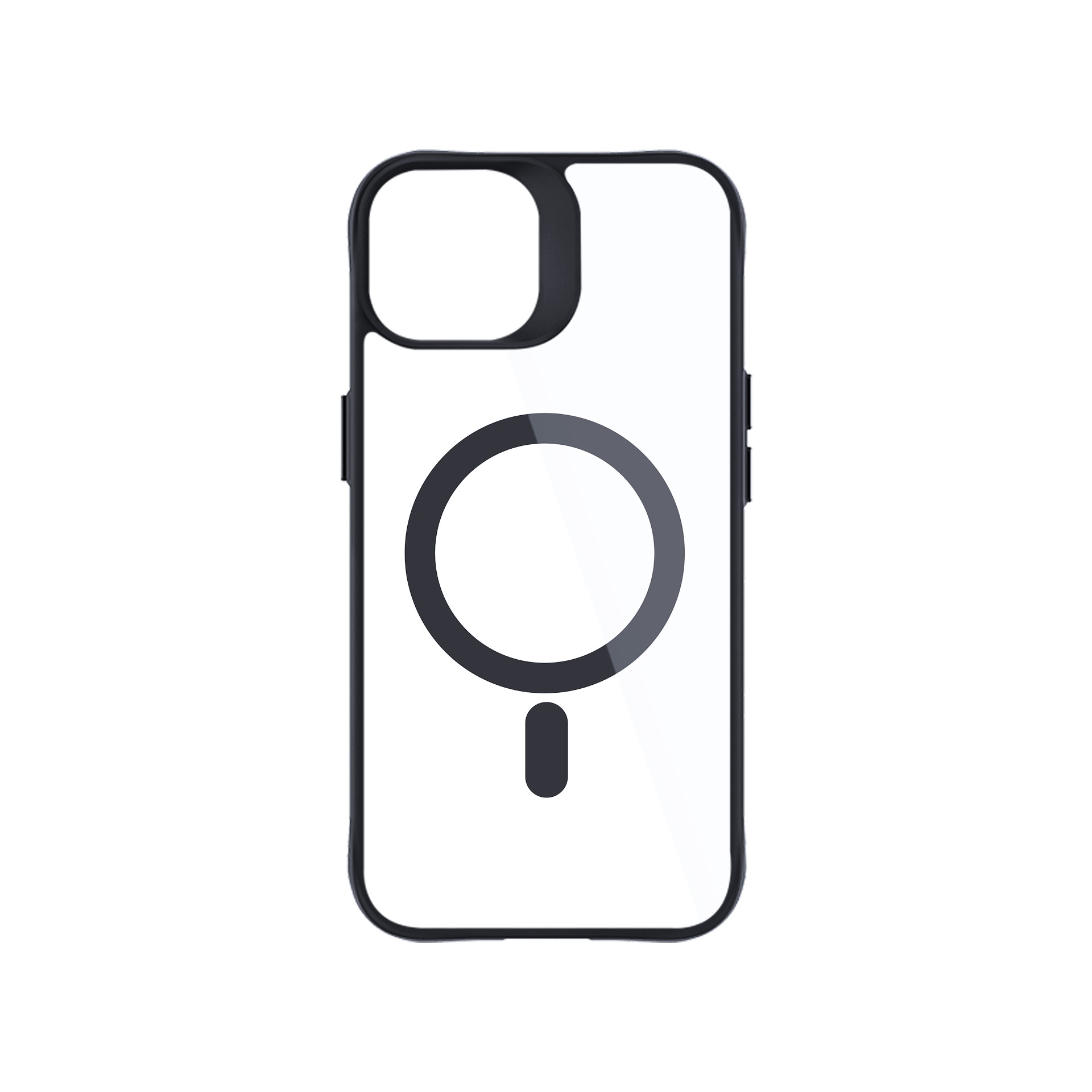 3mk Satin Armor MagCase MagSafe-yhteensopiva iPhone 15:lle – läpinäkyvä, musta kehys