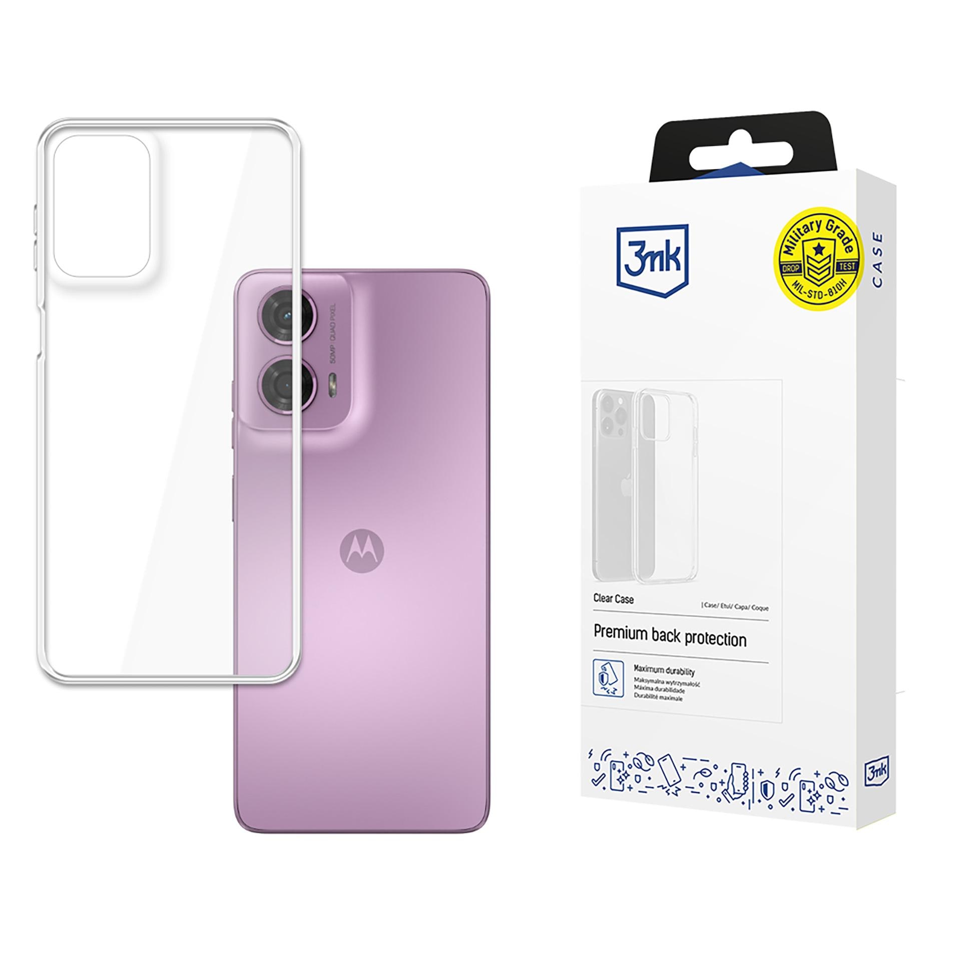 3mk:n läpinäkyvä suojakotelo Motorola Moto G24:lle – läpinäkyvä