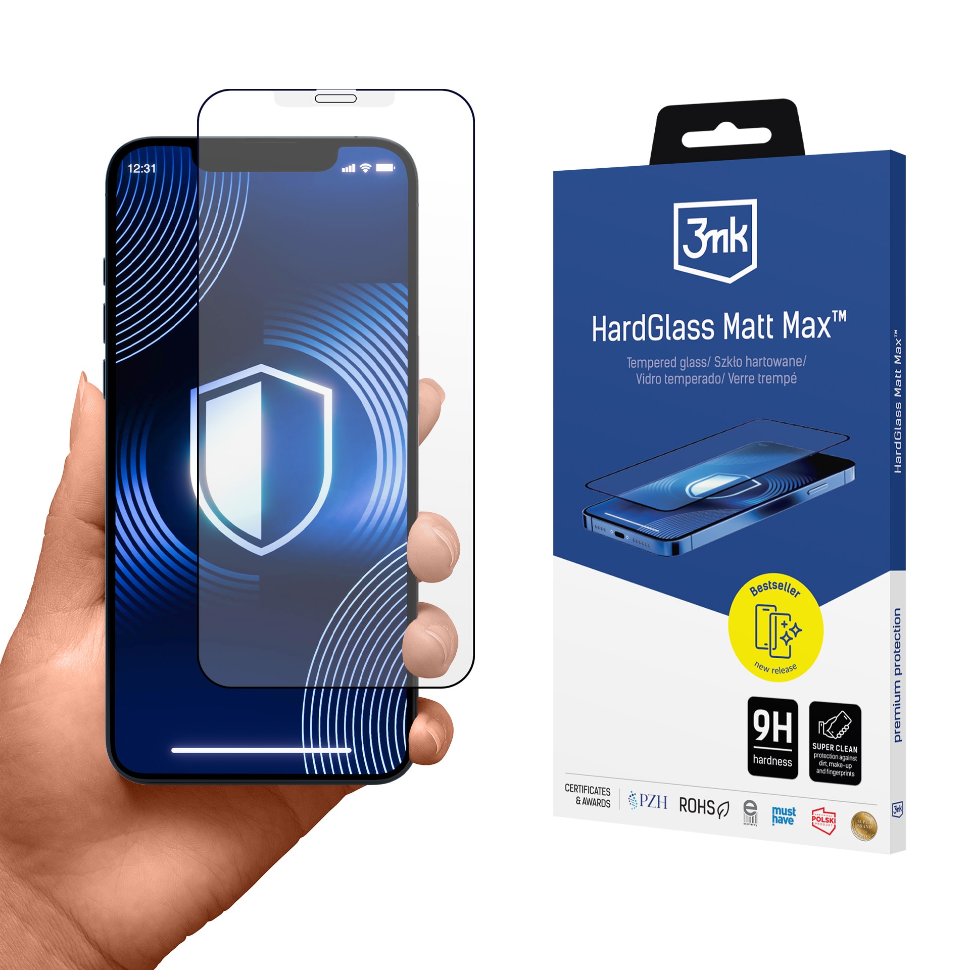Matta karkaistu lasi 3mk HardGlass Matt Max Apple iPhone X:lle, XS:lle ja 11 Pro:lle