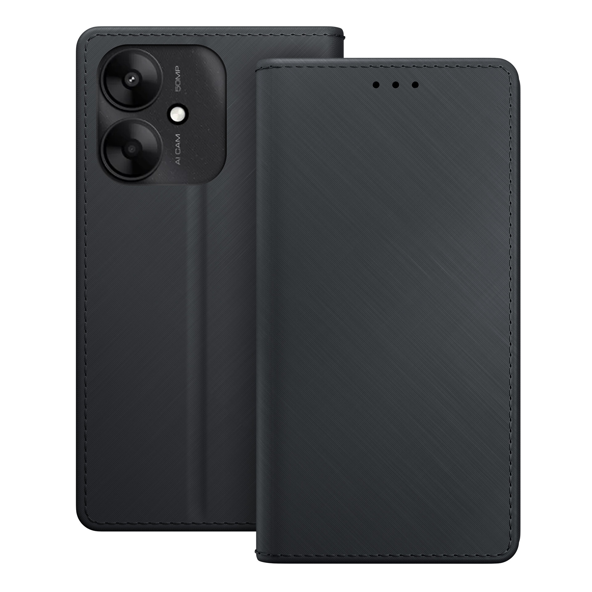 3mk-lompakkokotelo Xiaomi Redmi 13C 5G:lle – musta