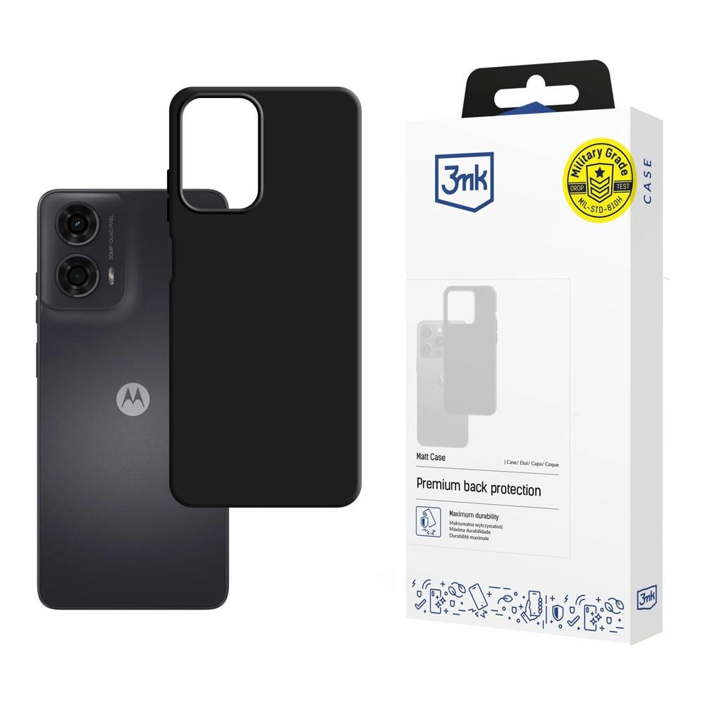 3mk Matt -suojakotelo Motorola Moto G24:lle – musta