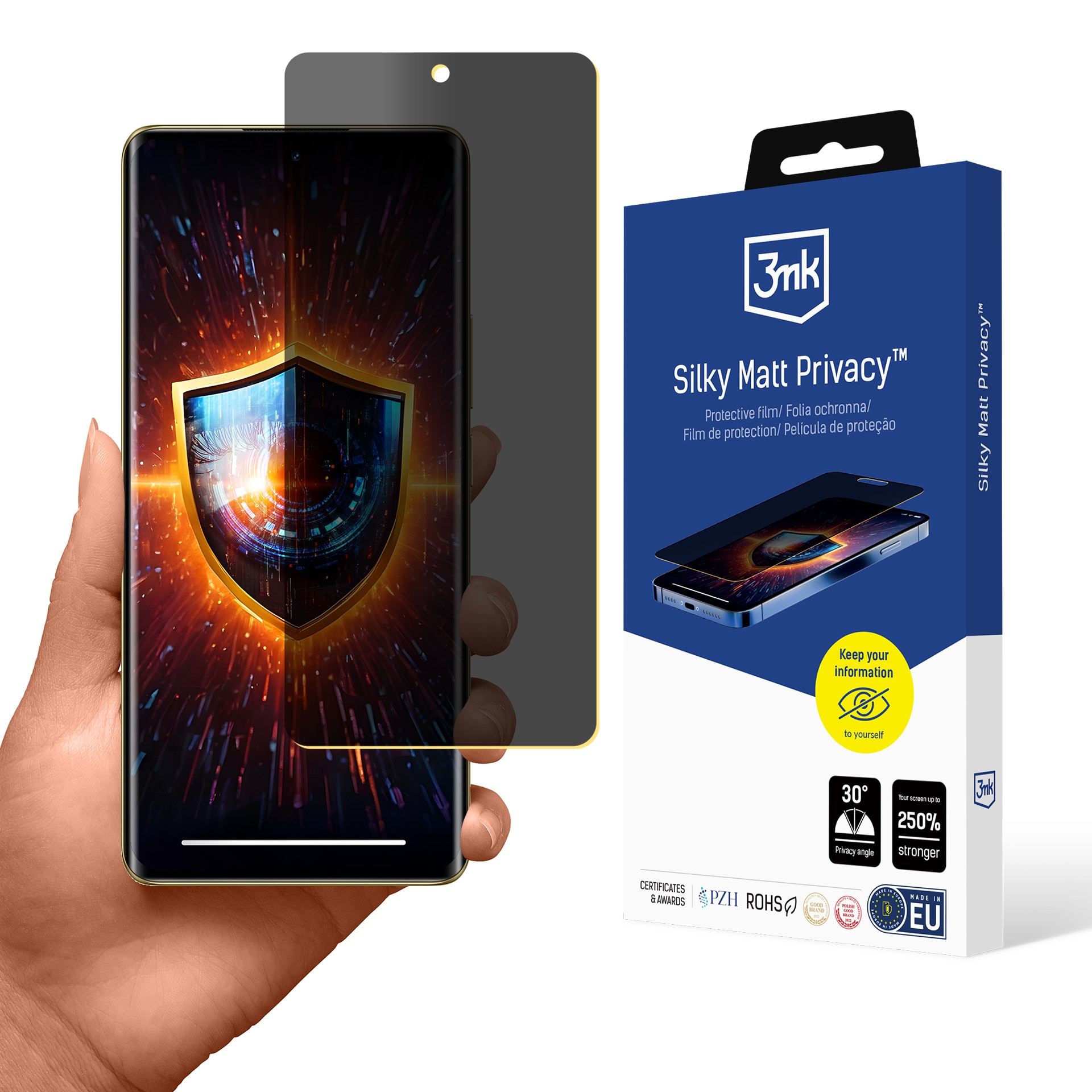 3mk Silky Matt Privacy™ -matta-näytönsuojakalvo Realme 12 Pro / 12 Pro+ -mallille