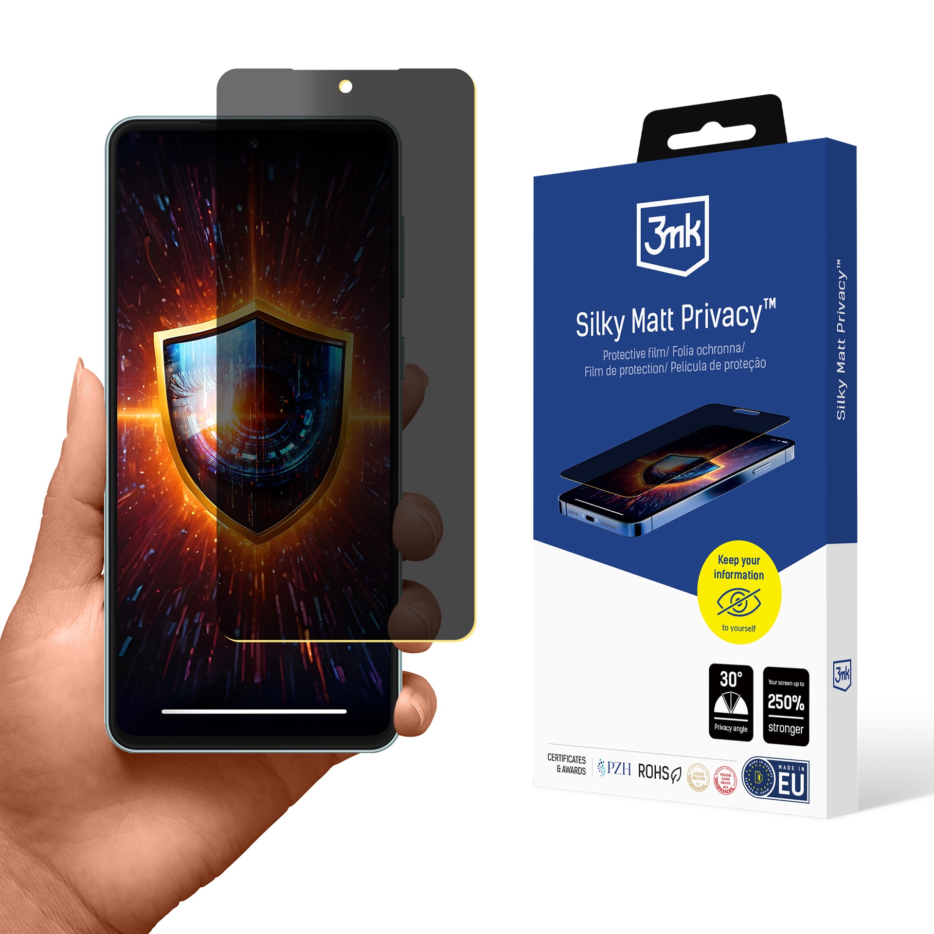 Mattapintainen näkösuojakalvo 3mk Silky Matt Privacy Samsung Galaxy M55:lle