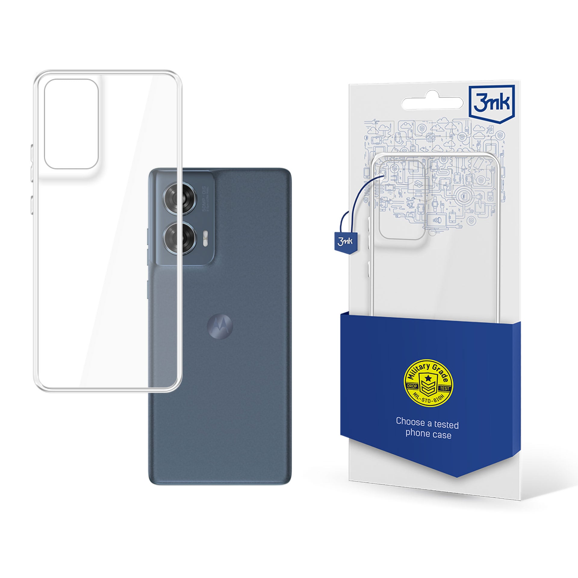 3mk:n läpinäkyvä suojakotelo Motorola Moto Edge 50 Fusion -mallille