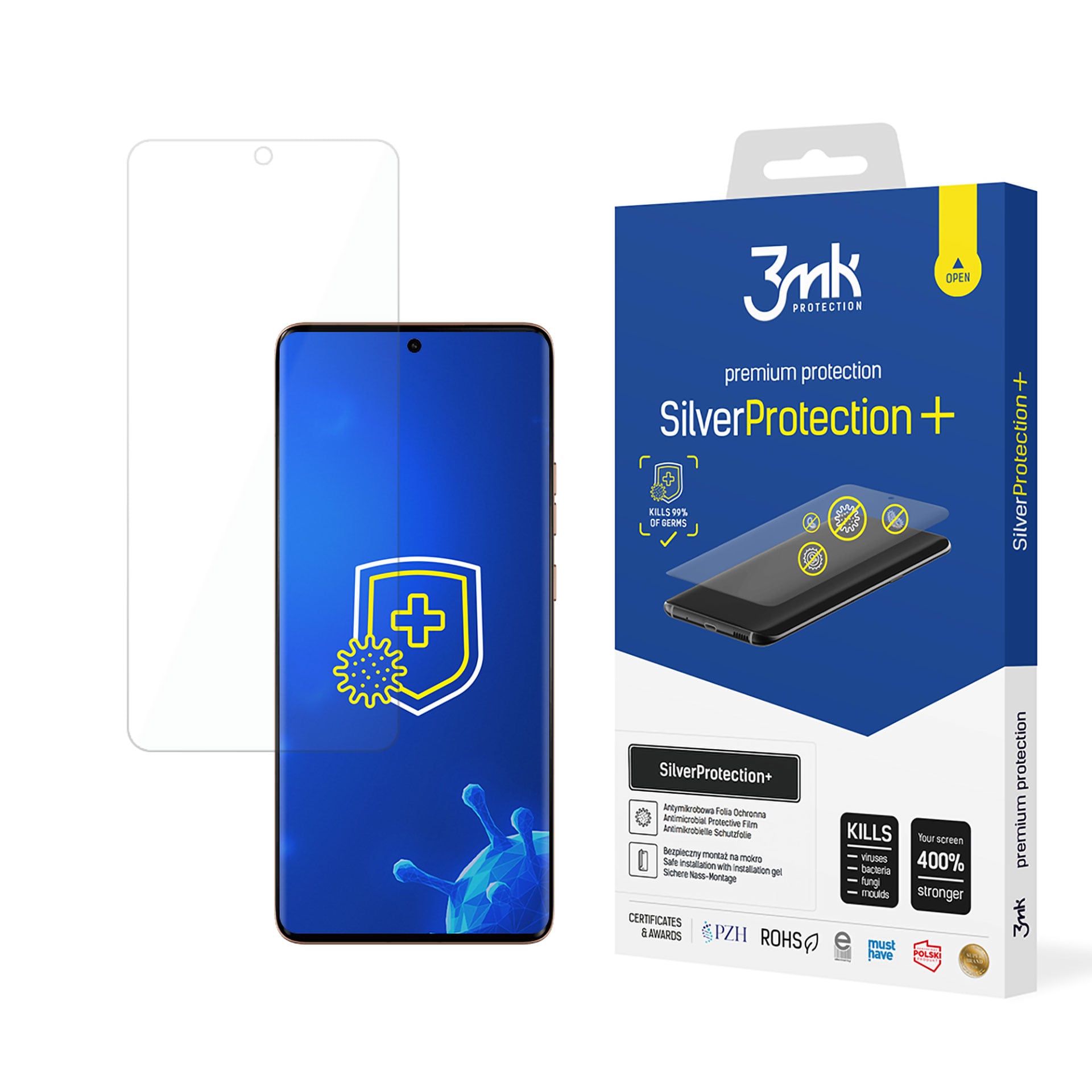 3mk SilverProtection+ -antibakteerinen suojakalvo Motorola Moto Edge 50 Ultra -puhelimelle