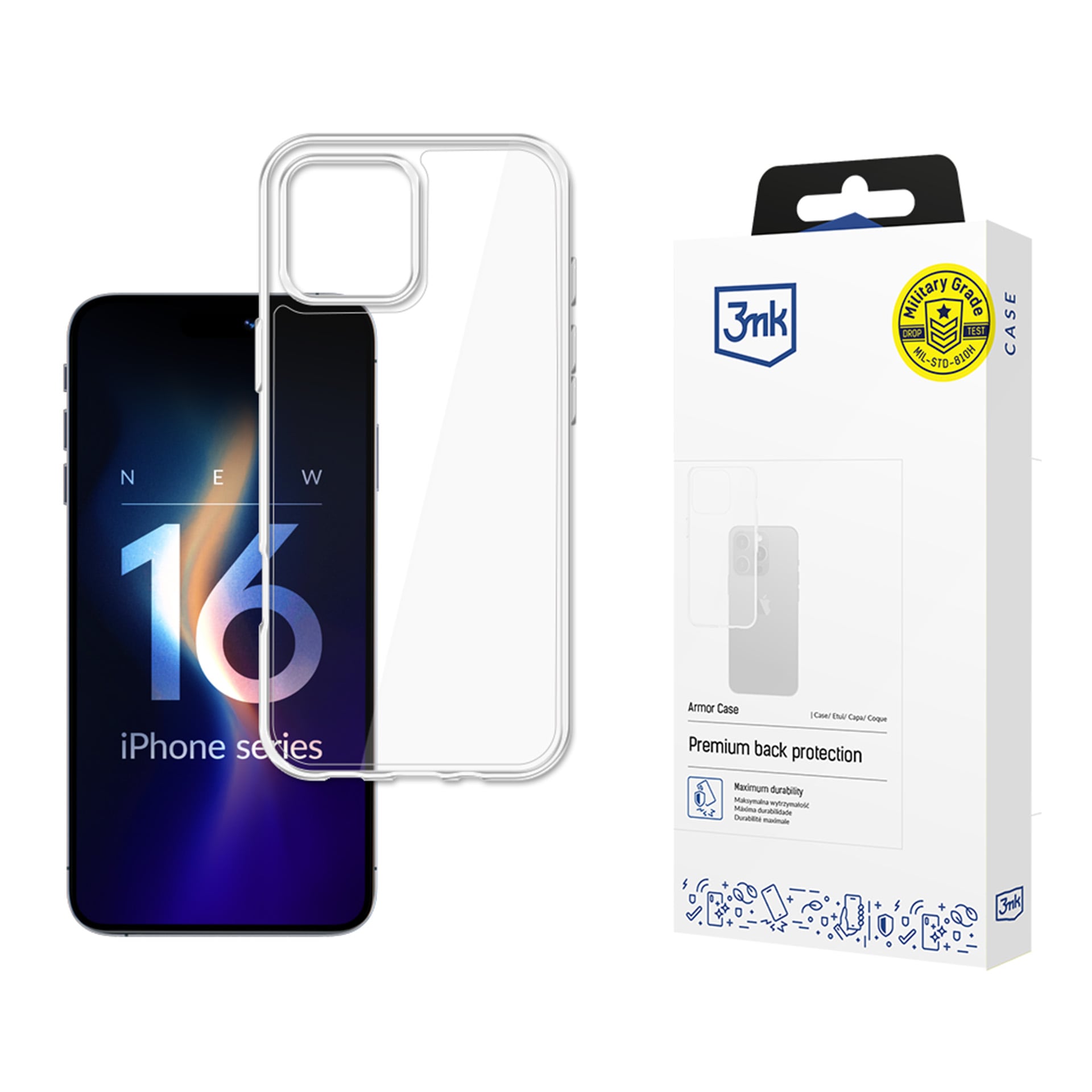 3mk Armor -suojakotelo iPhone 16 Pro Maxille – läpinäkyvä