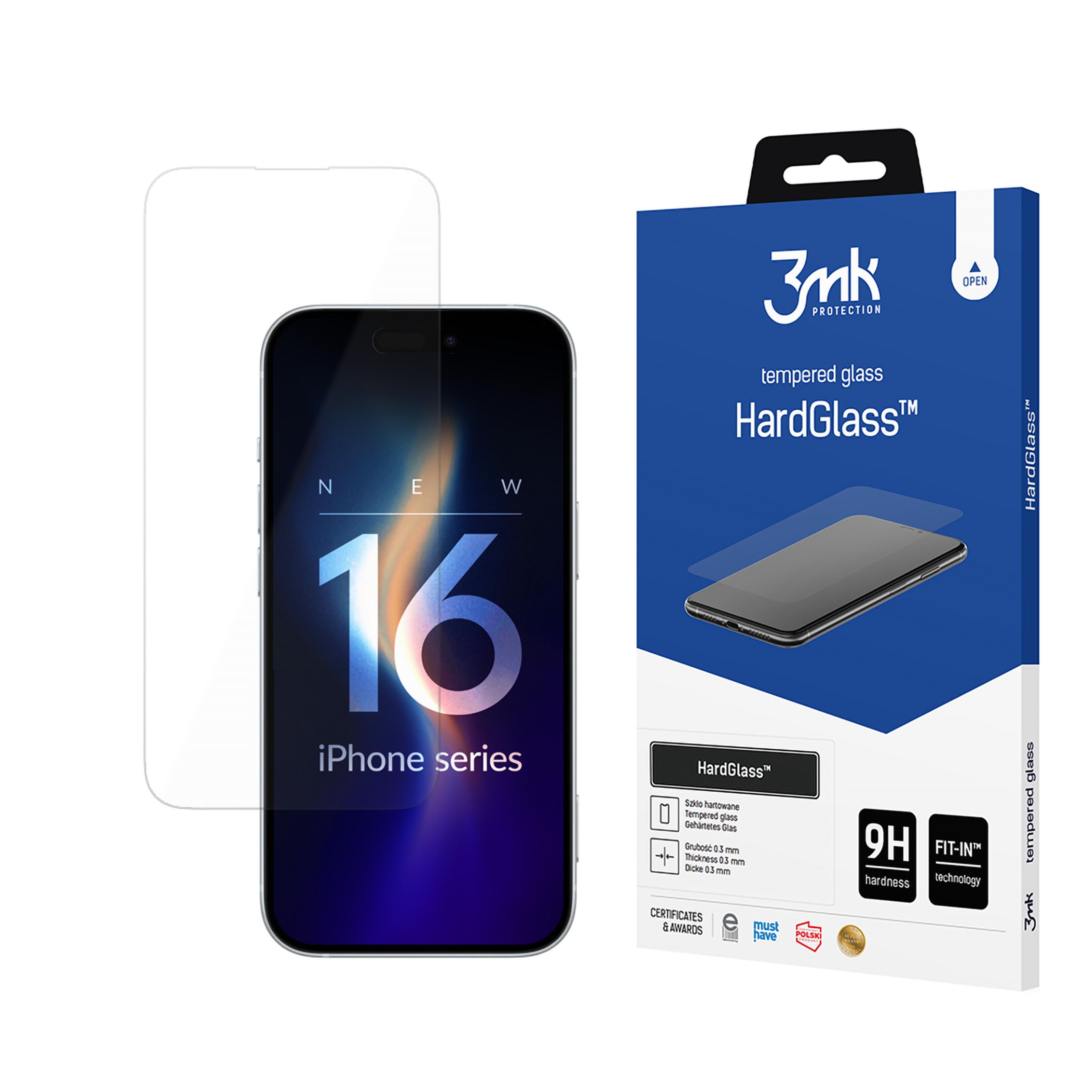 Karkaistu lasi 9H 3mk HardGlass™ Apple iPhone 16 Pro Max -mallille
