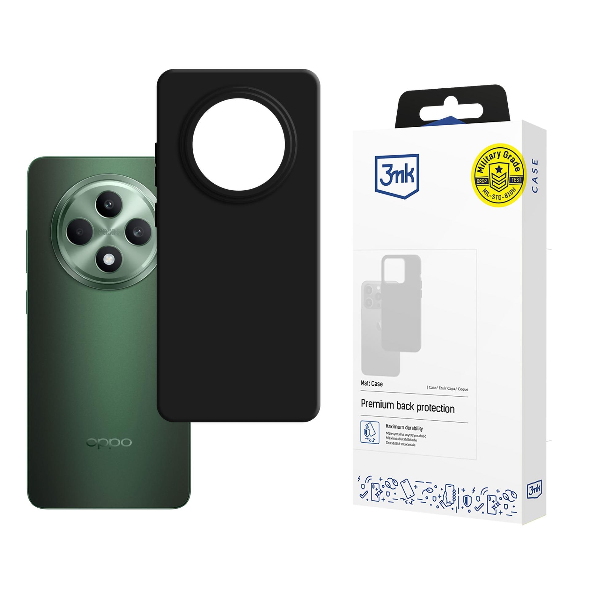 3mk Matt -suojakotelo Oppo Reno 12 F\FS - musta