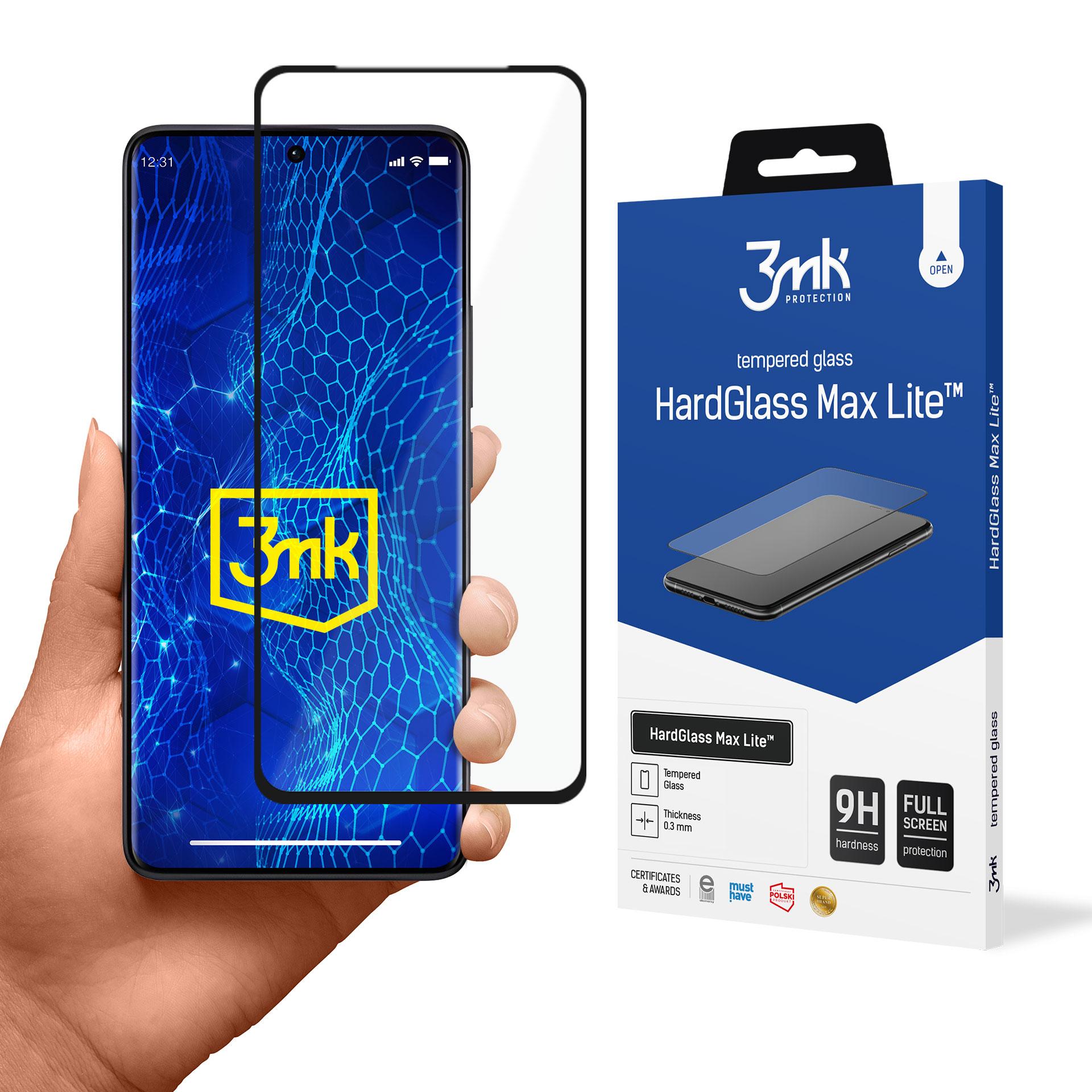 Karkaistu lasi 3mk HardGlass Max Lite, musta kehys, Xiaomi Redmi Note 13 Pro+ -mallille