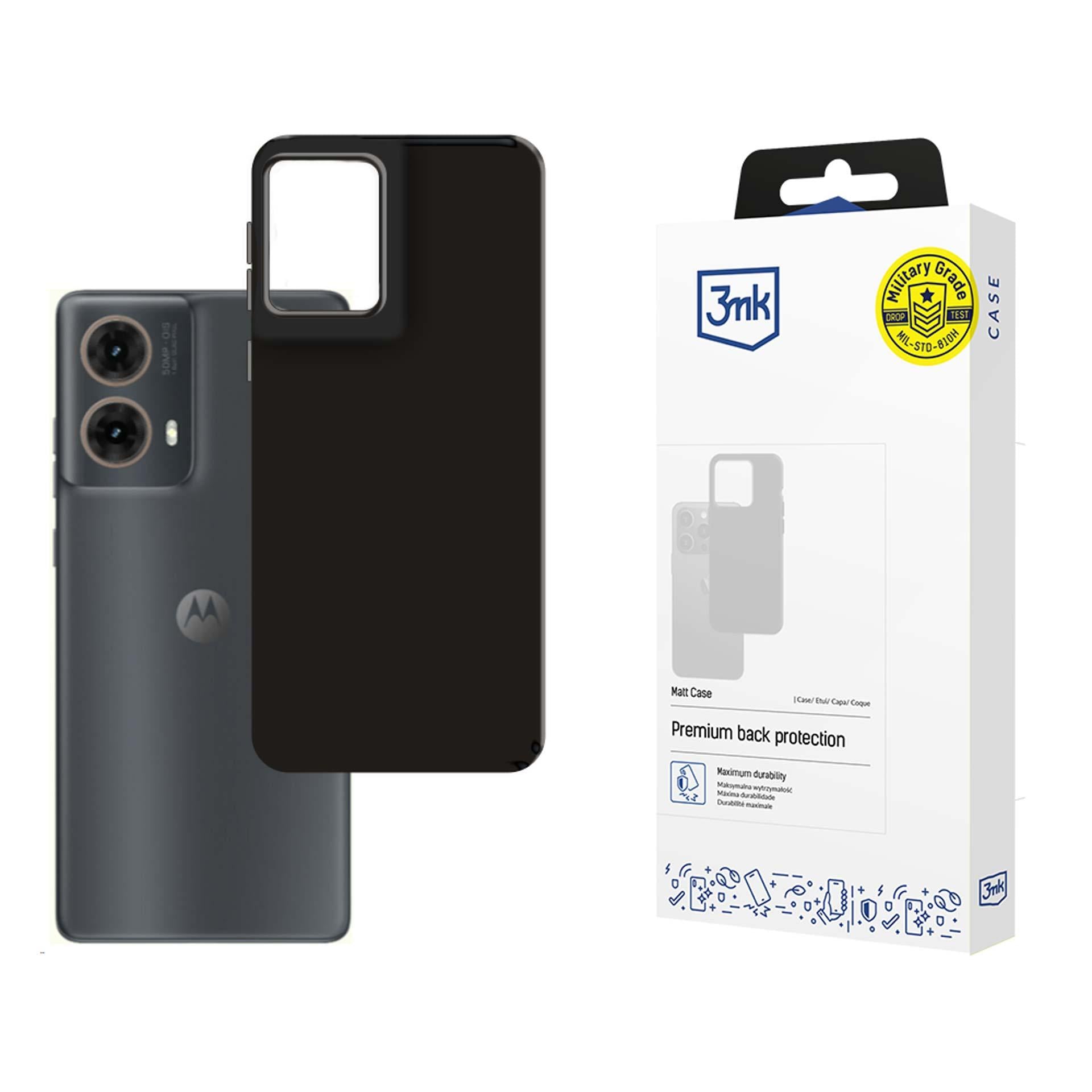 3mk Matt -suojakotelo Motorola Moto G85:lle – musta