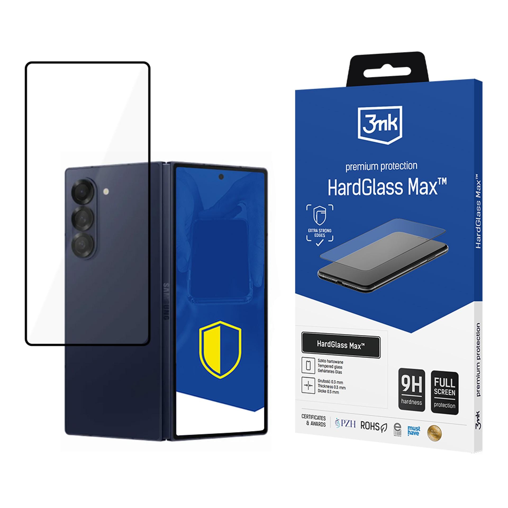 Karkaistu lasi 3mk HardGlass Max Black Samsung Galaxy Z Fold 6:lle (etupuoli)