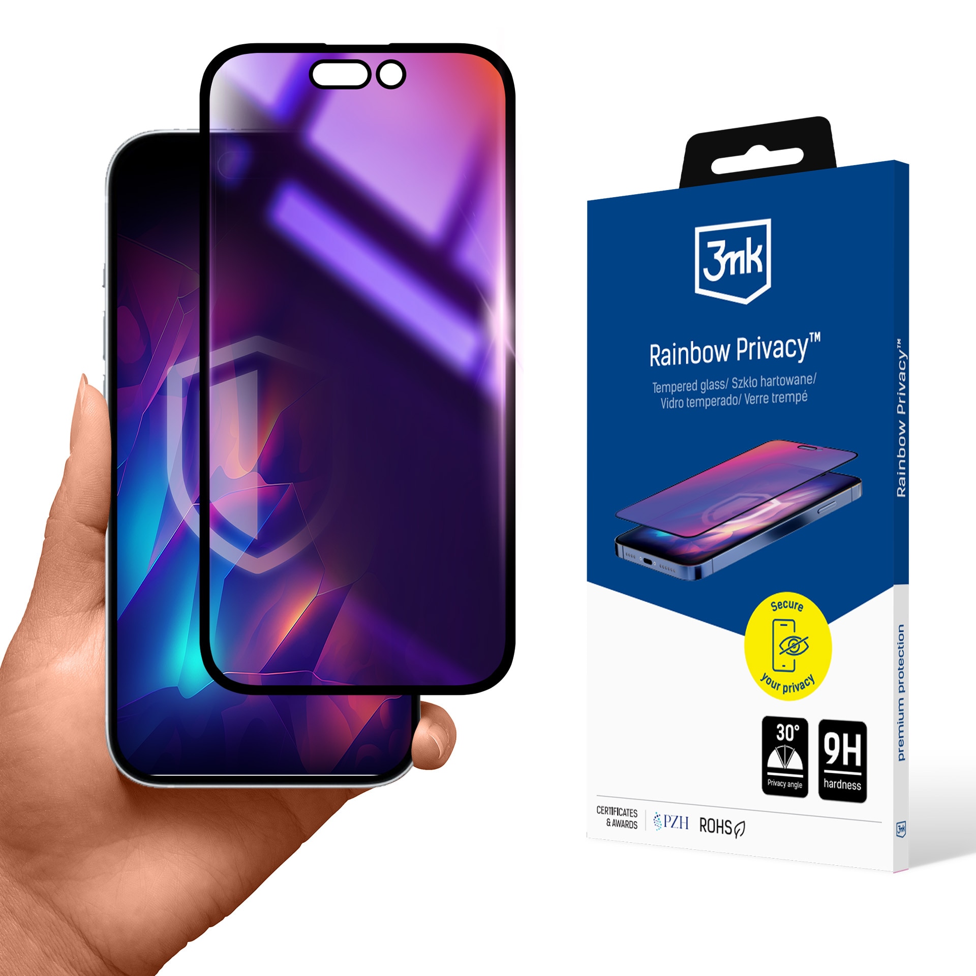 3mk Rainbow Privacy -karkaistu lasi Apple iPhone 14 Pro -puhelimelle