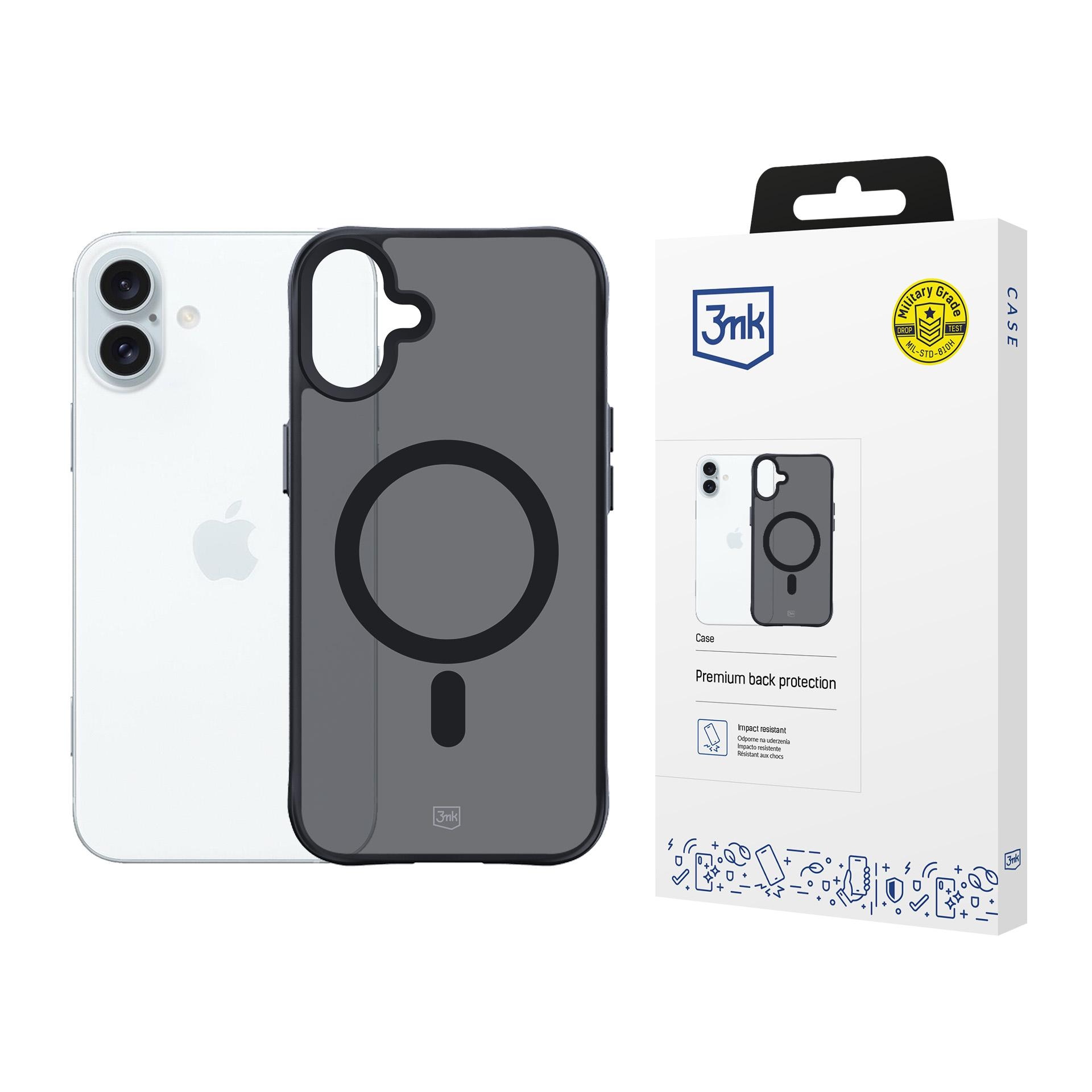 3mk Smoke MagCase MagSafe-yhteensopiva iPhone 16 Plus -puoliläpinäkyvä