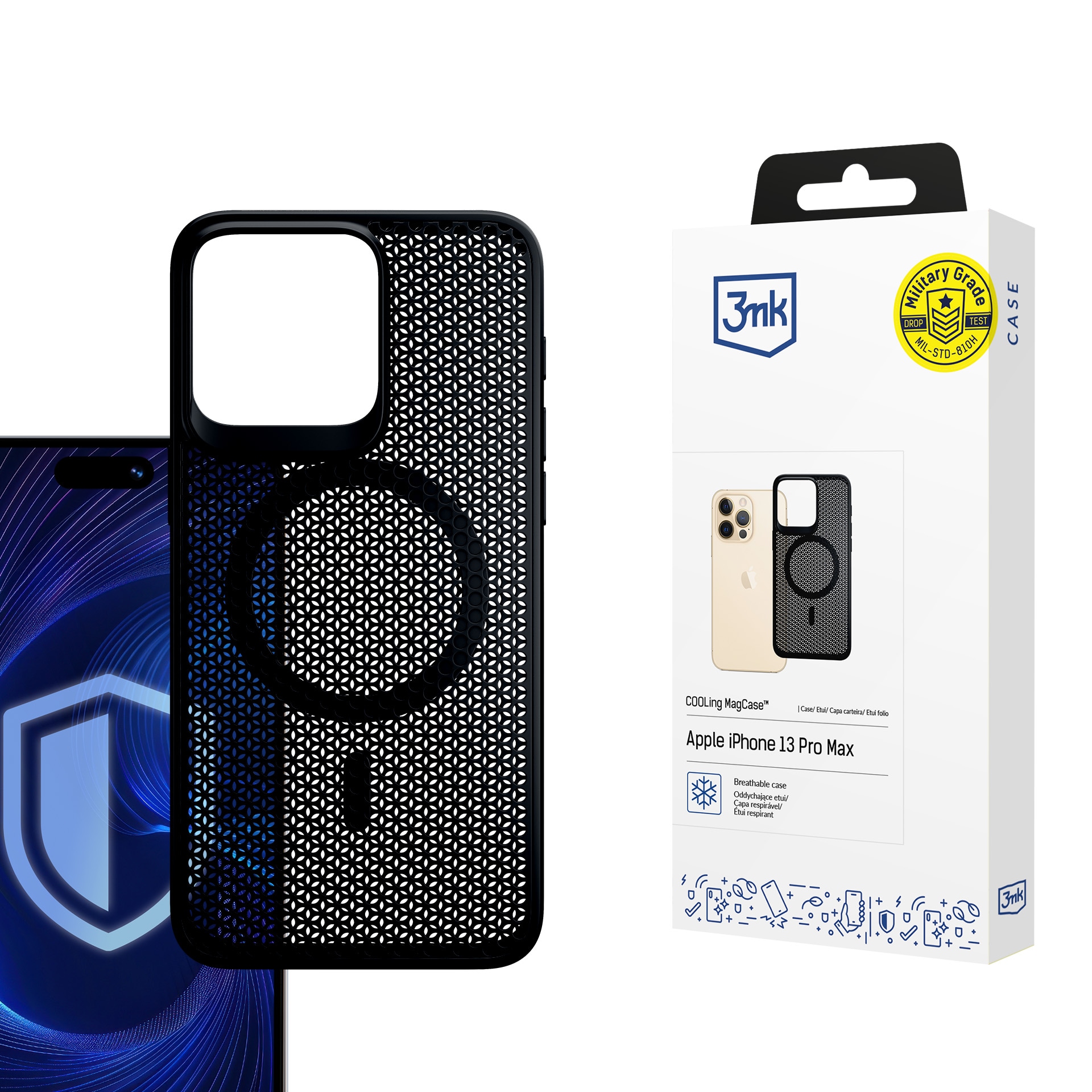 3mk COOLing MagCase -kotelo Apple iPhone 13 Pro Maxille – musta