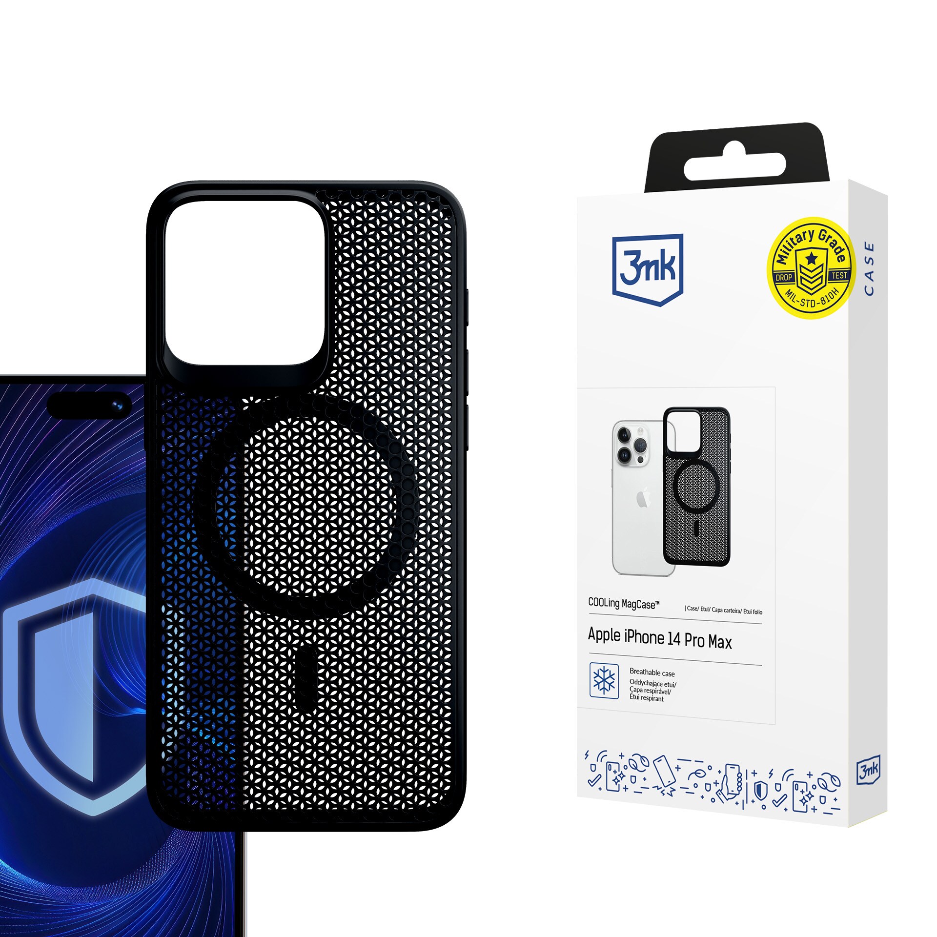 3mk COOLing MagCase -kotelo Apple iPhone 14 Pro Maxille – musta