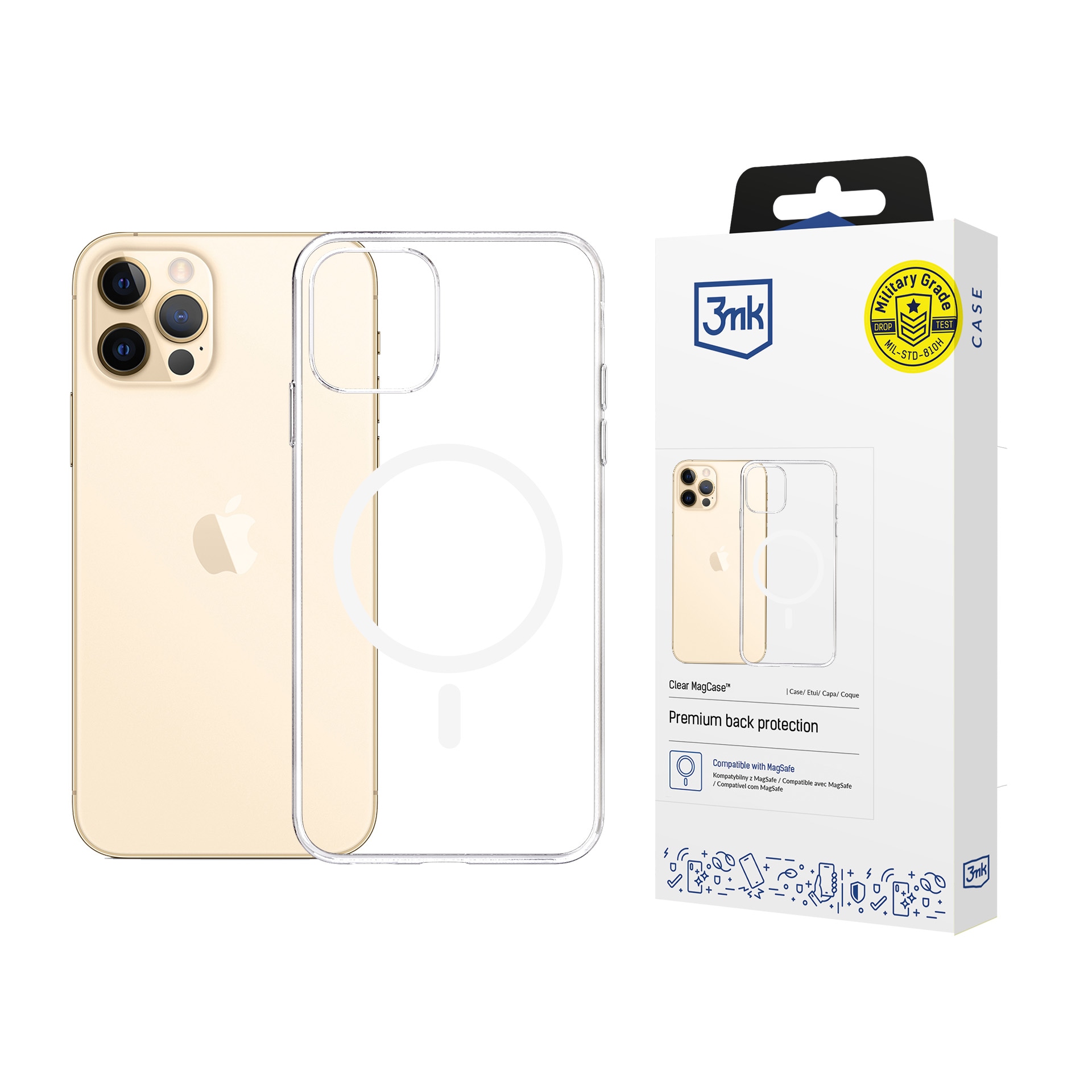 3mk Clear MagCase -kotelo Apple iPhone 12 Pro Maxille – läpinäkyvä