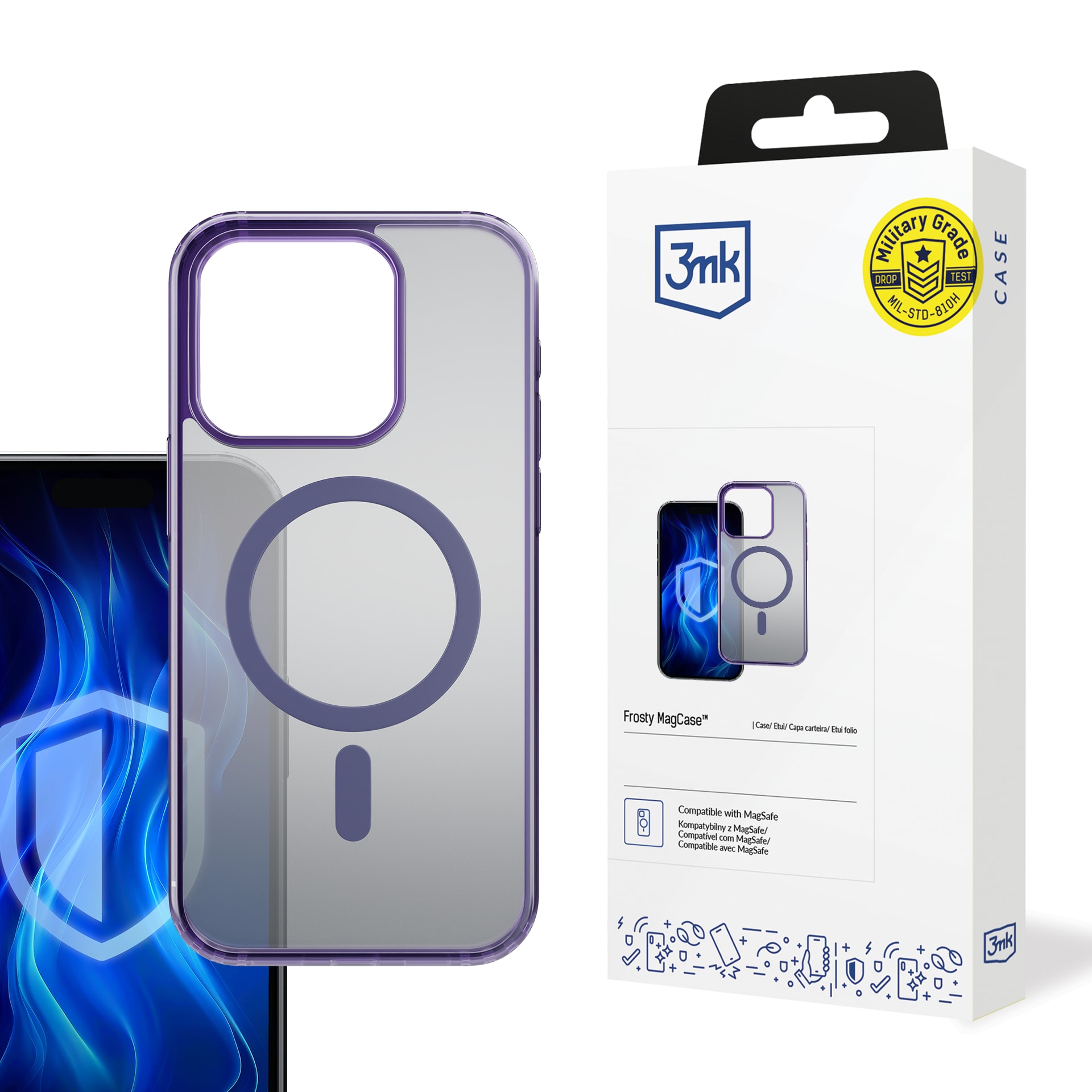 3mk Frosty MagCase -kotelo, violetti, Apple iPhone 13 Pro Max - violetti