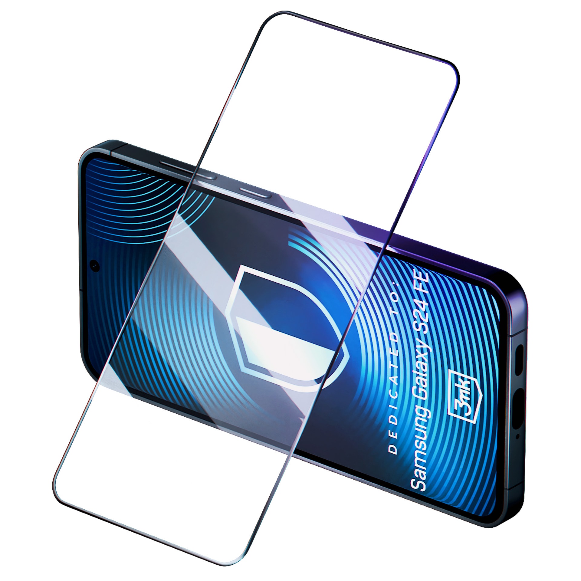 Karkaistu lasi 3mk HardGlass Max Lite Black Samsung Galaxy S24 FE:lle
