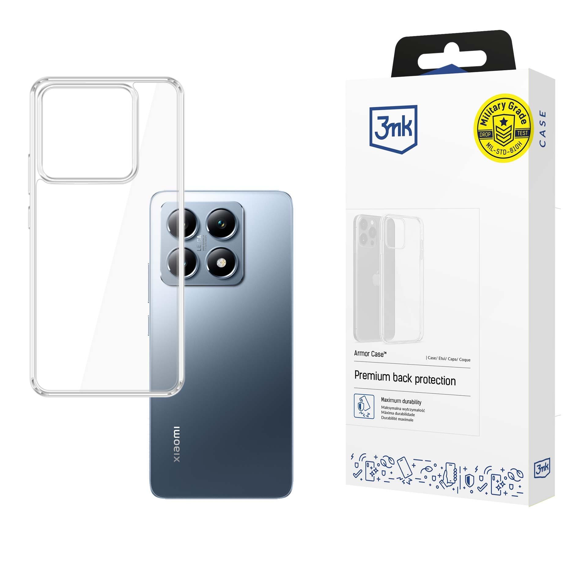 3mk-suojakotelo Xiaomi 14T:lle – läpinäkyvä