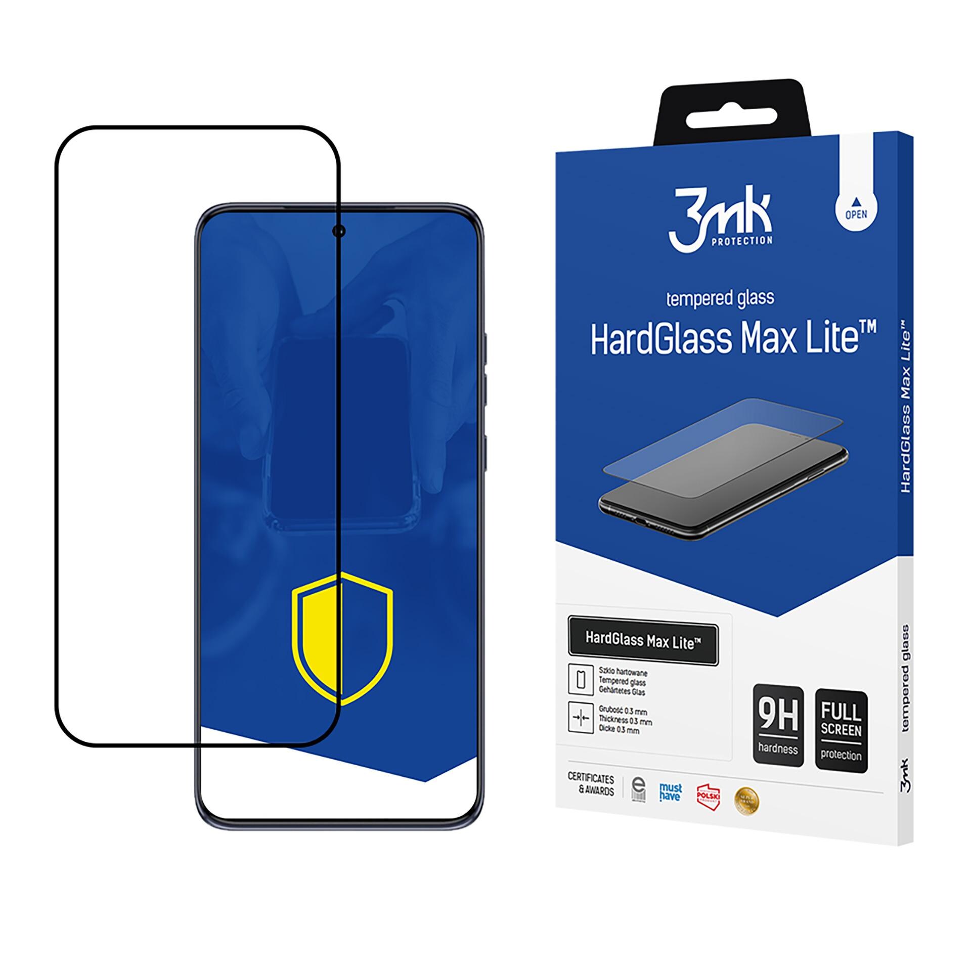 Karkaistu lasi 3mk HardGlass Max Lite Black, Motorola Edge 50 Neo -mallille