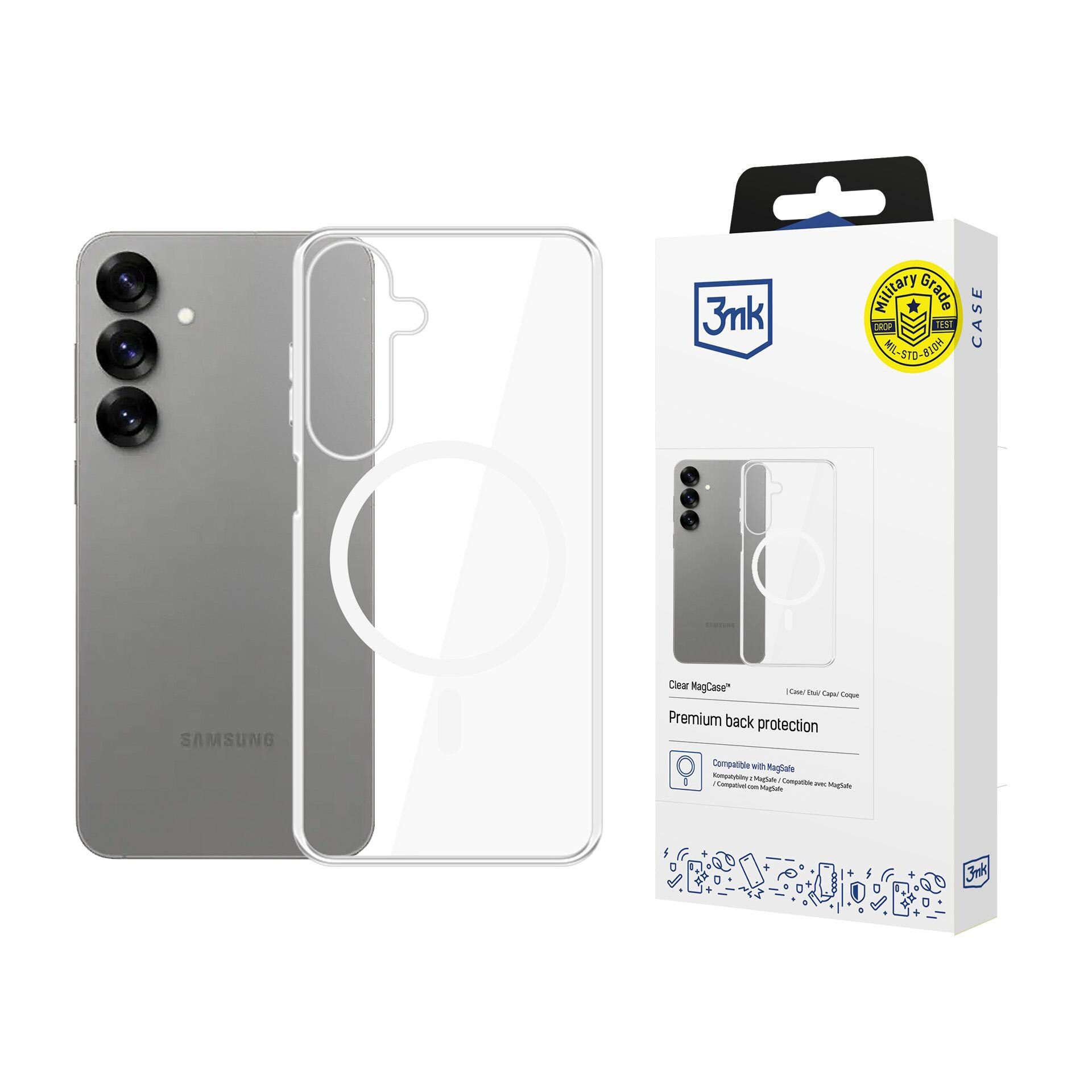 3mk Clear MagCase Samsung Galaxy S25:lle – läpinäkyvä