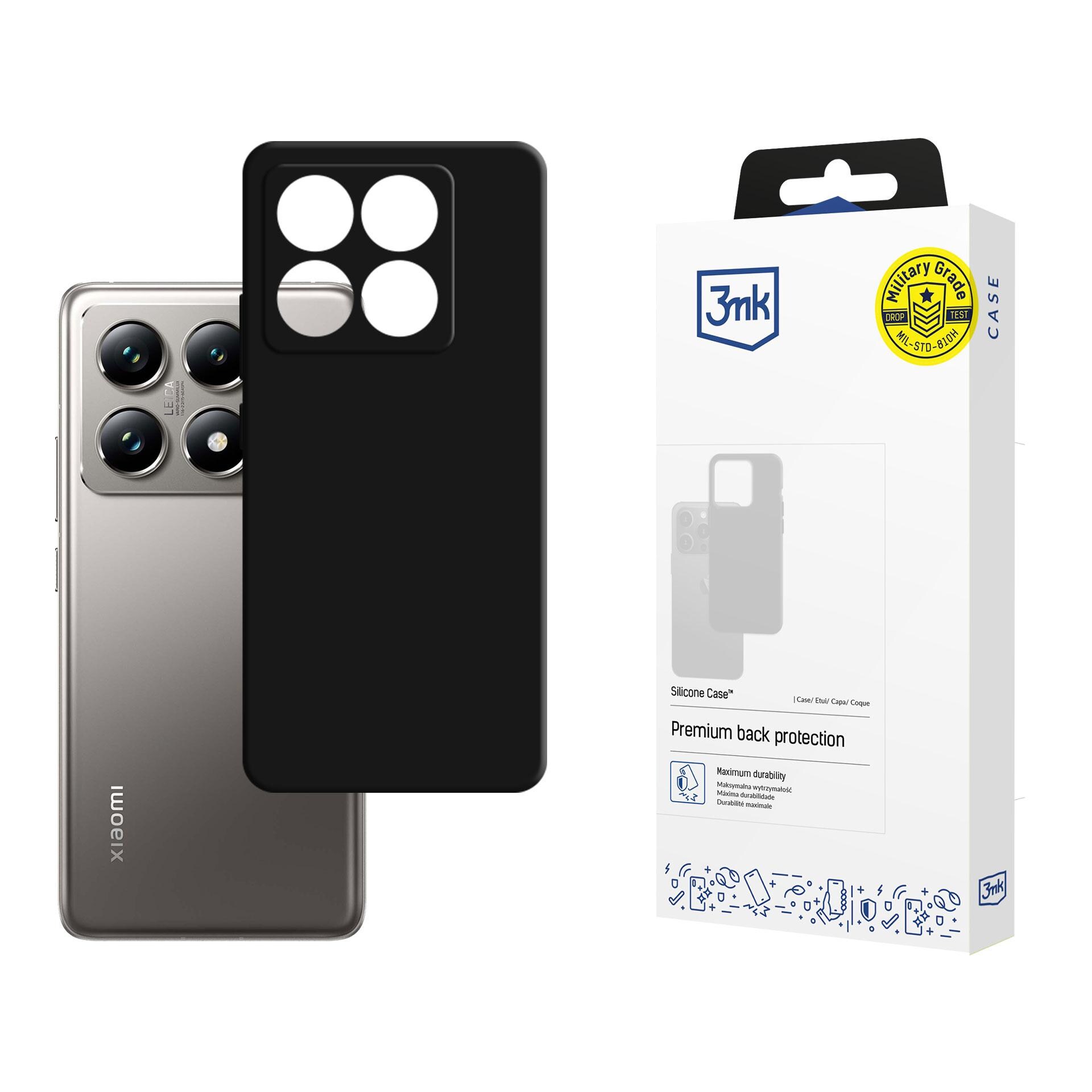 3mk-silikonikotelo Xiaomi 14T Pro -malliin – musta