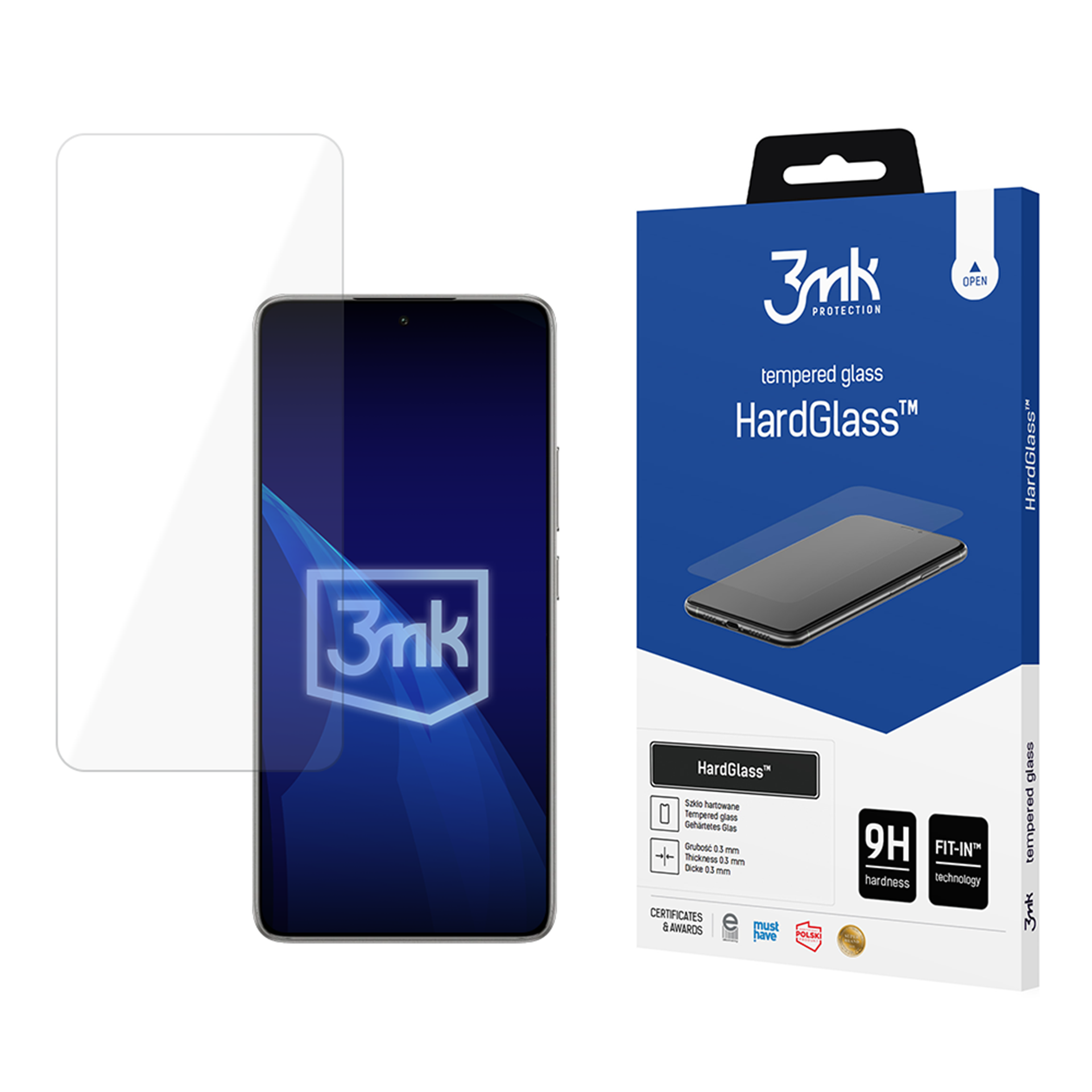 Karkaistu lasi 9H 3mk HardGlass™ Xiaomi 14T / 14T Pro -mallille
