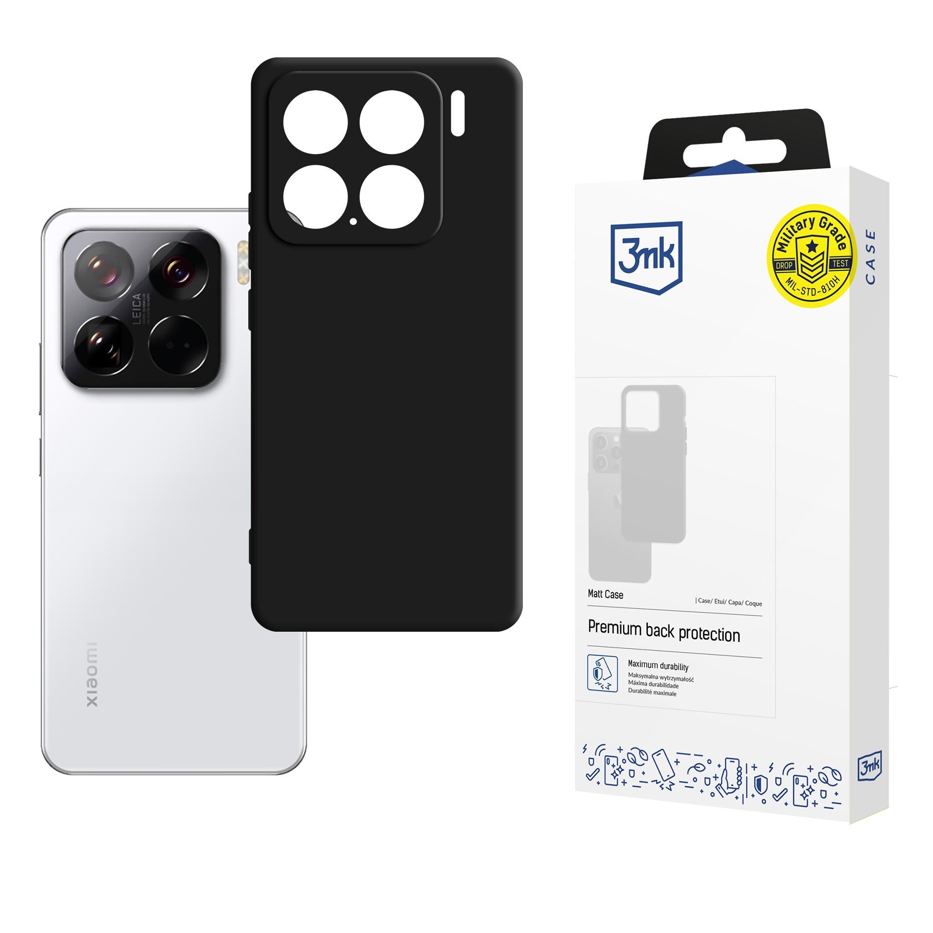 3mk Matt -suojakotelo Xiaomi 15:lle – musta