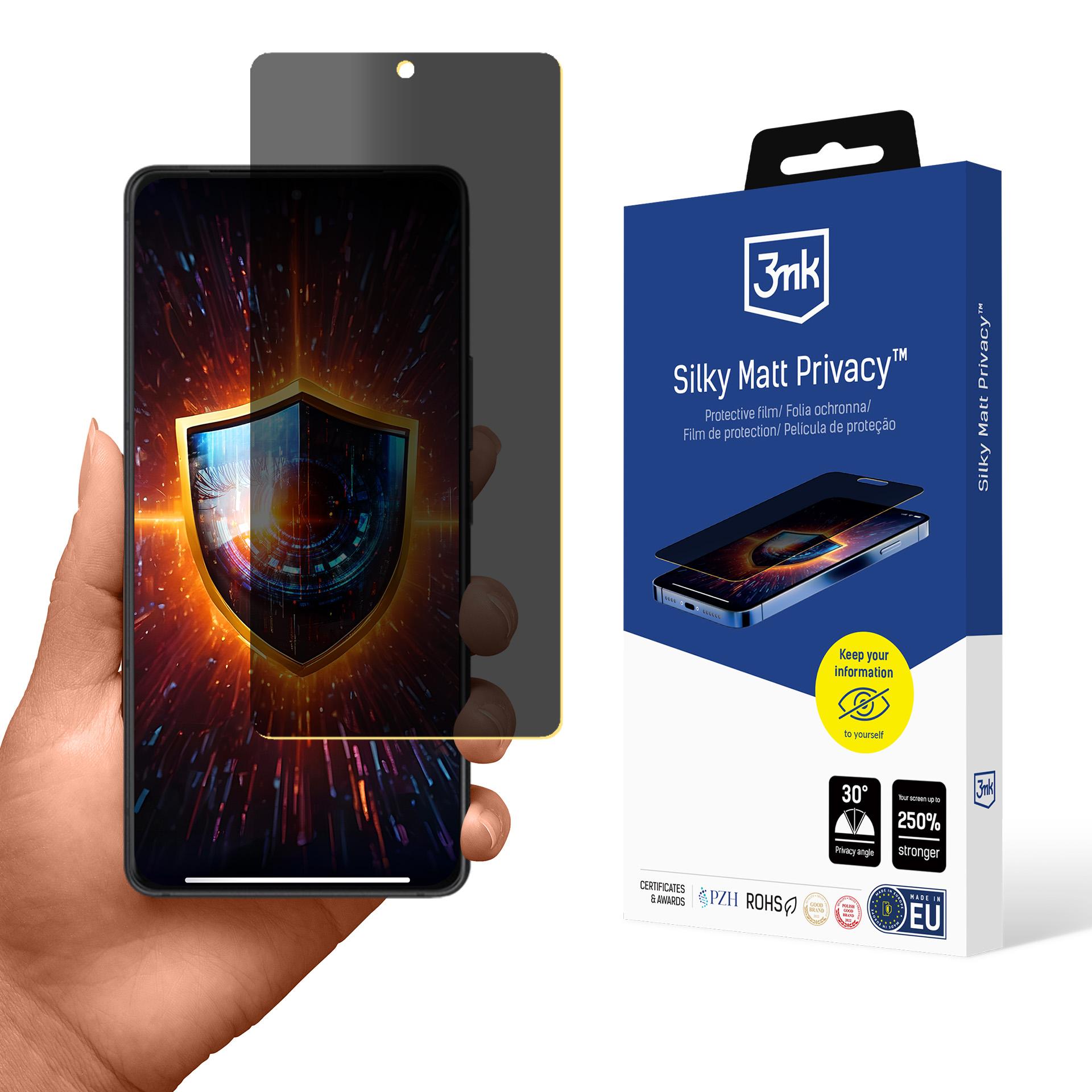 3mk Silky Matt Privacy™ -matta-näytönsuojakalvo Asus ROG Phone 9 / 9 Pro -puhelimelle