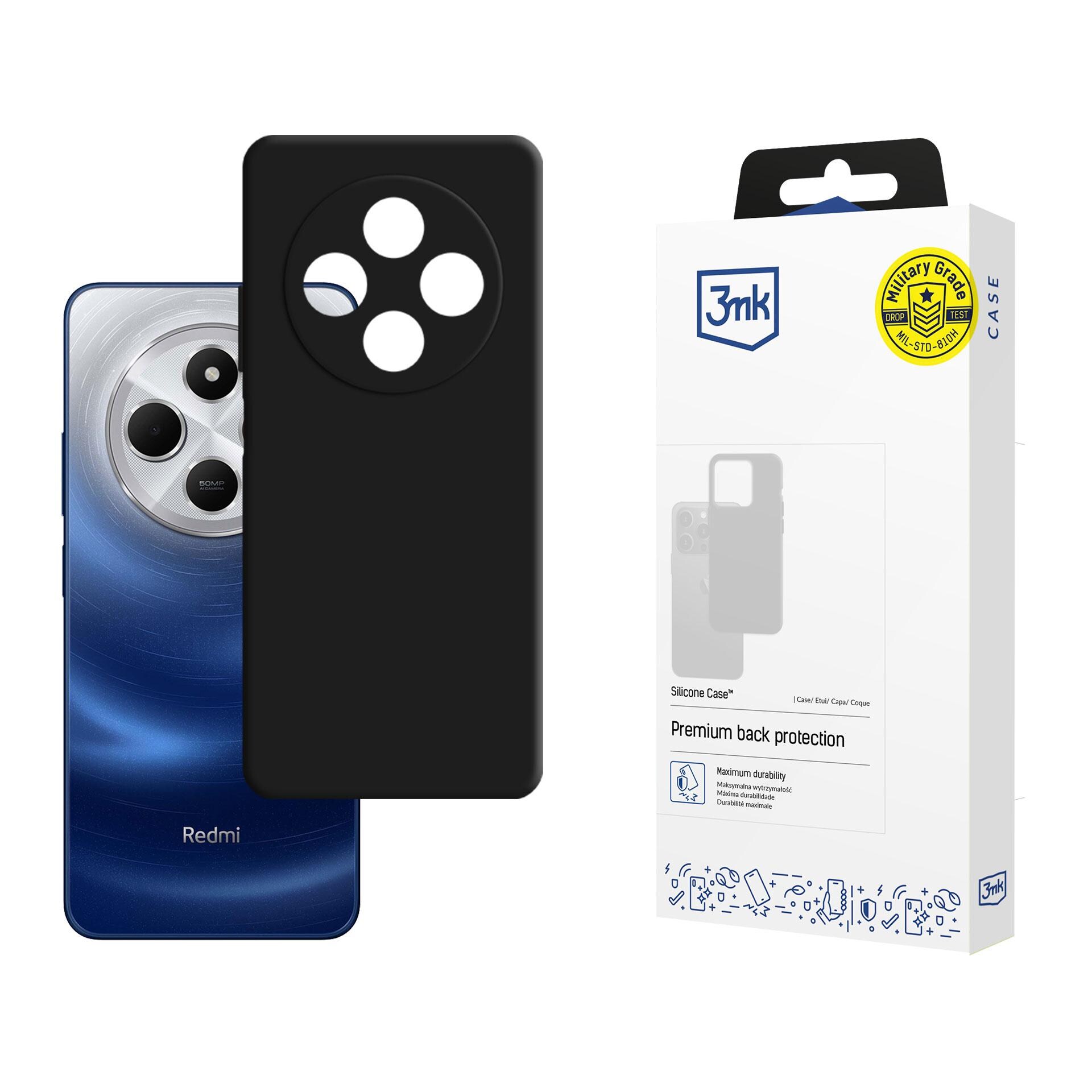 3mk-silikonikotelo Xiaomi Redmi 14C:lle / Xiaomi Redmi A4 5G:lle – musta
