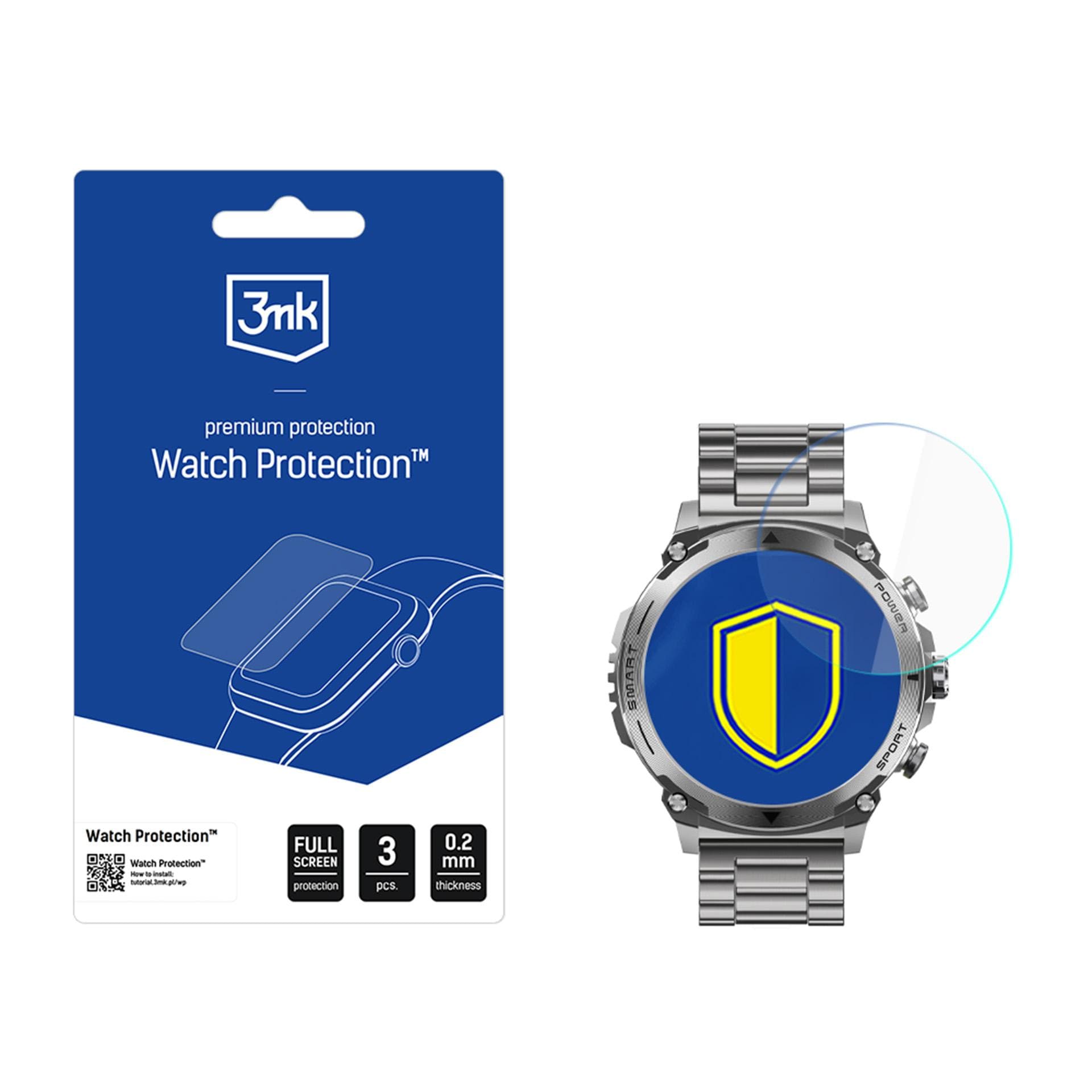 Älykellon näytönsuoja 3mk Watch Protection FlexibleGlass, Garett Atom -mallille