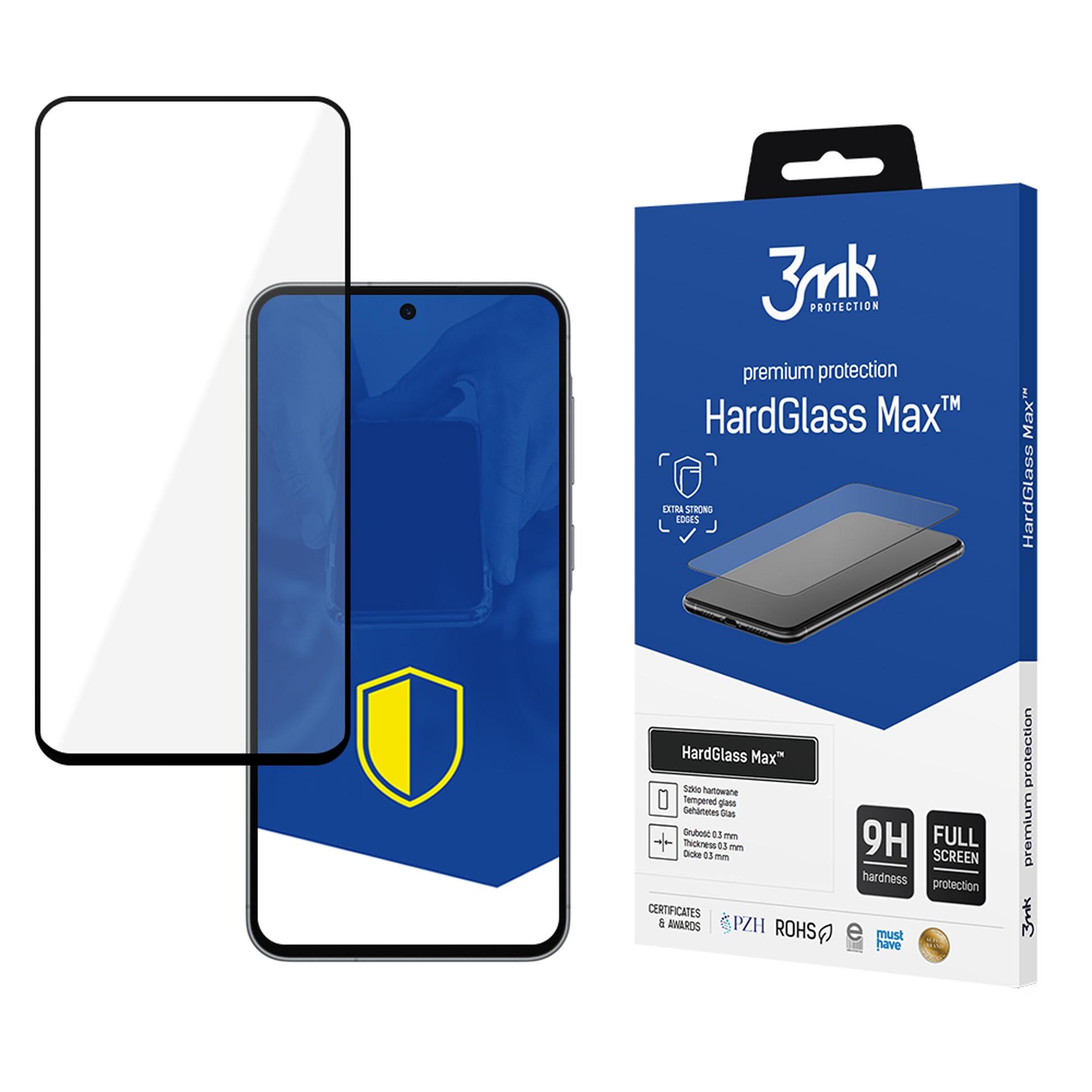 Koko näytön karkaistu lasi 3mk HardGlass Max Black Samsung Galaxy A36 / A56 -mallille