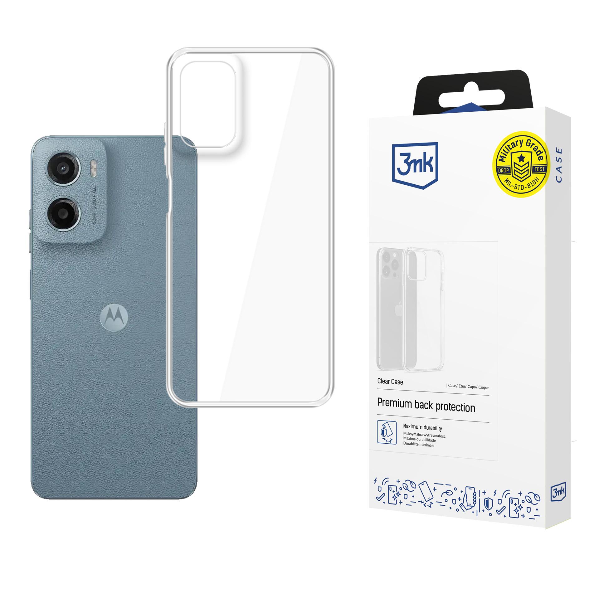 3mk:n läpinäkyvä suojakotelo Motorola Moto G05 / E15 G4 - malliin – läpinäkyvä