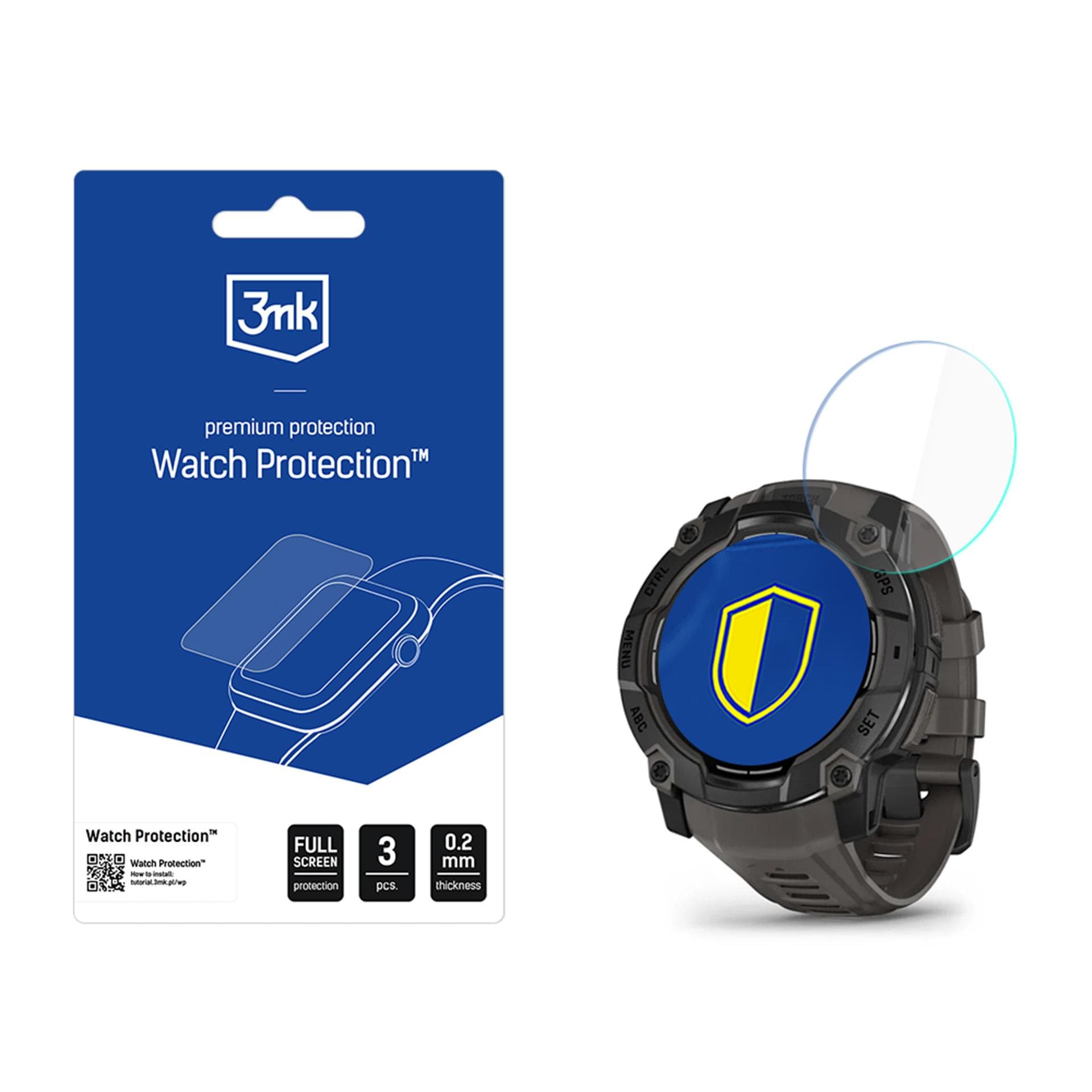 3mk Watch Protection FlexibleGlass näytönsuojakalvo, Garmin Instinct 3 50 mm (AMOLED, aurinko)