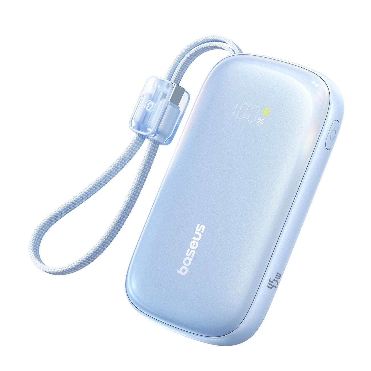 Baseus EnerFill FC21 Qpow 3 Ultra 10000 mAh 45 W varavirtalähde USB-C–Lightning-kaapelilla sininen