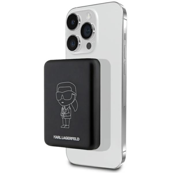 Karl Lagerfeld Ikonik MagSafe 5 W 3000 mAh induktiivinen varavirtalähde – musta