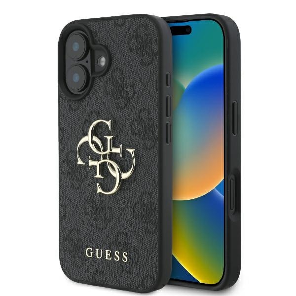 Guess 4G Big Logo -suojakotelo iPhone 16:lle – musta