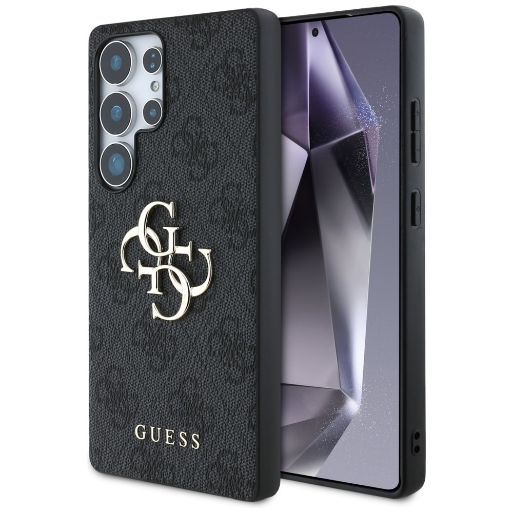 Guess Big 4G -logolla varustettu Classic-tyylinen suojakotelo Samsung Galaxy S25 Ultra, musta