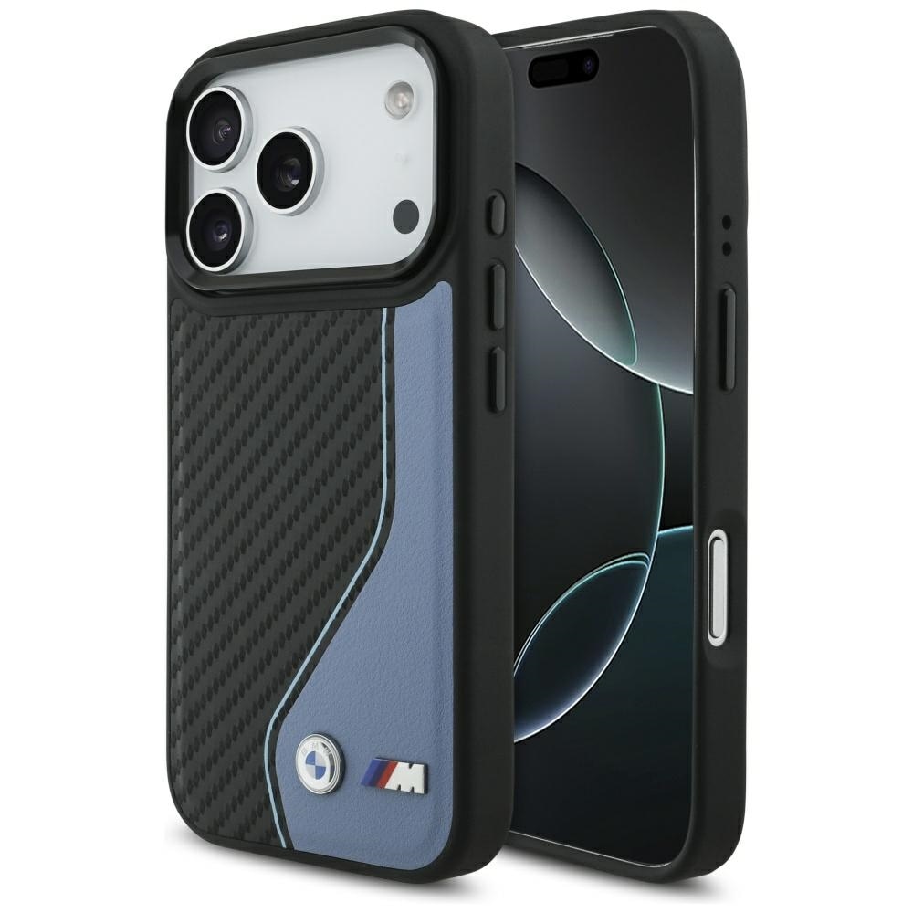 BMW M Carbon -logoinen MagSafe-suojakotelo iPhone 17 Pro:lle – sininen