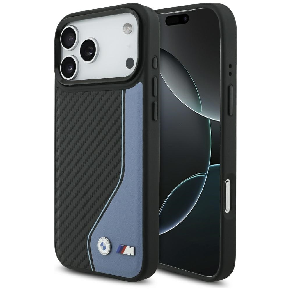 BMW M Carbon -logoinen MagSafe-suojakotelo iPhone 17 Pro Maxille – sininen