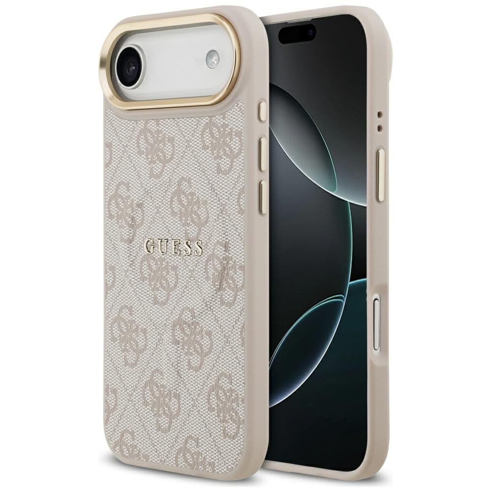 Guess 4G PU Classic Logo MagSafe -suojakotelo iPhone 17 Airille – vaaleanpunainen