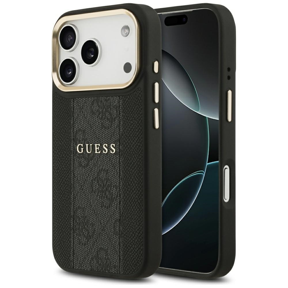 Guess 4G Stripe MagSafe -kotelo iPhone 17 Pro:lle – musta