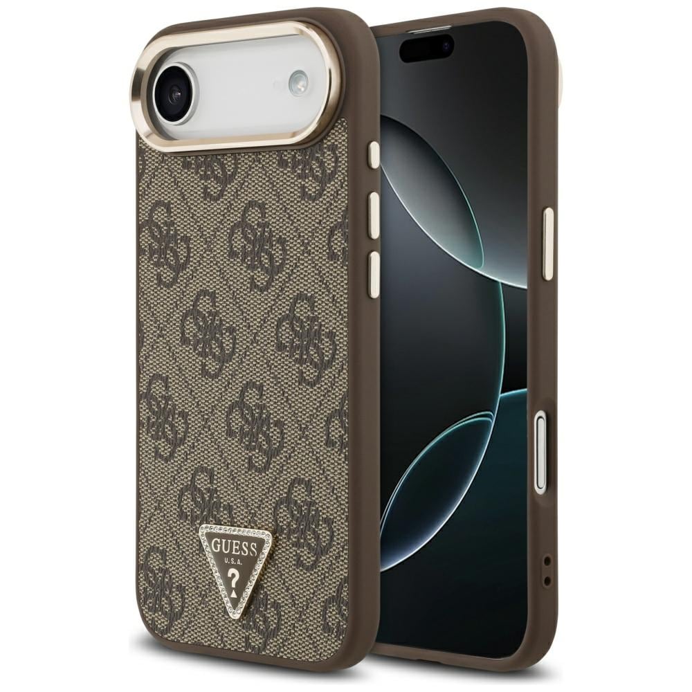 Guess 4G Triangle Logo MagSafe -suojakotelo iPhone Airille, ruskea – kulta